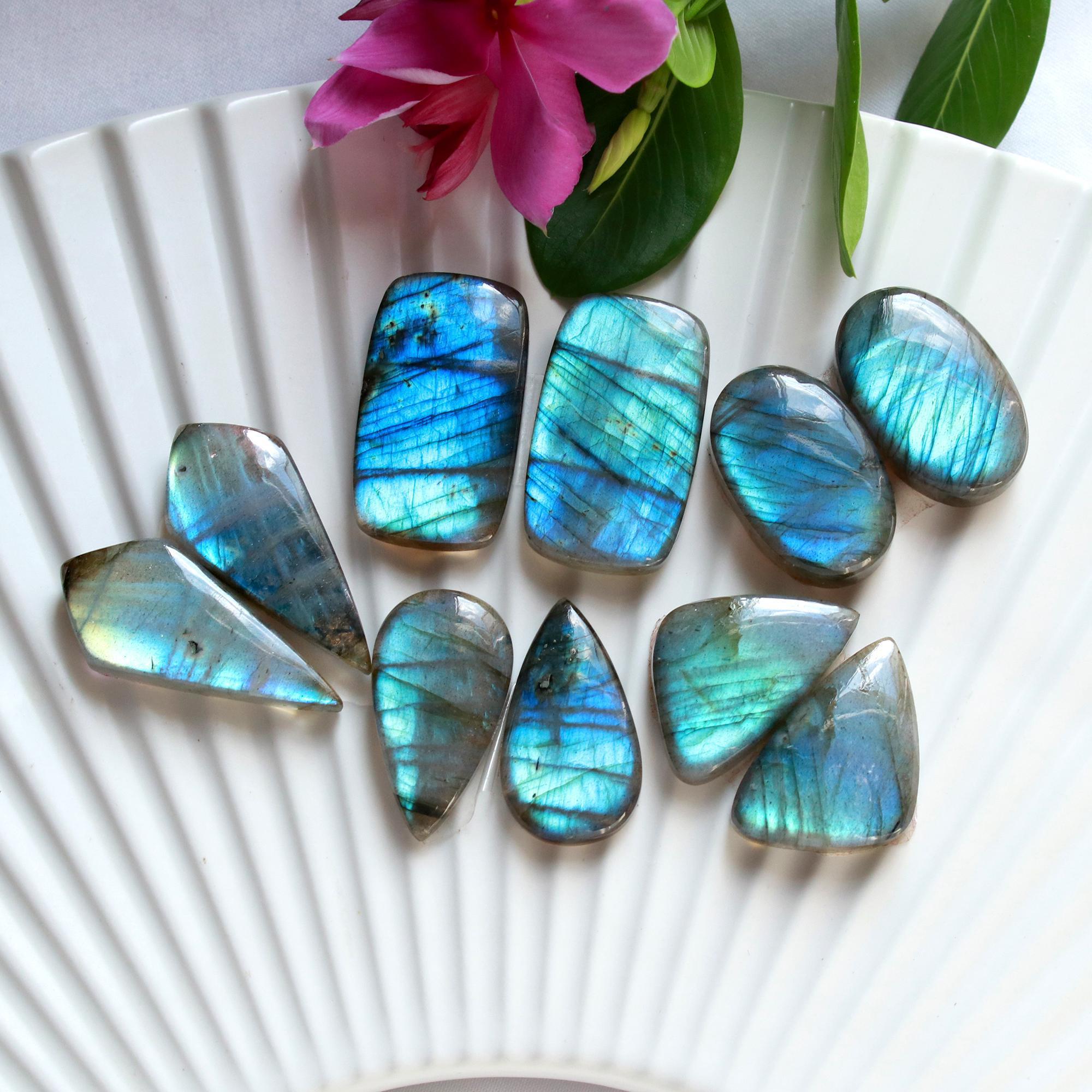 5 Pairs 193 Cts Natural Labradorite Cabochon Pairs Mixed Shapes Gemstone Lot For Silver Earrings Handmade Craft Supplies31x14 24x14mm 15857