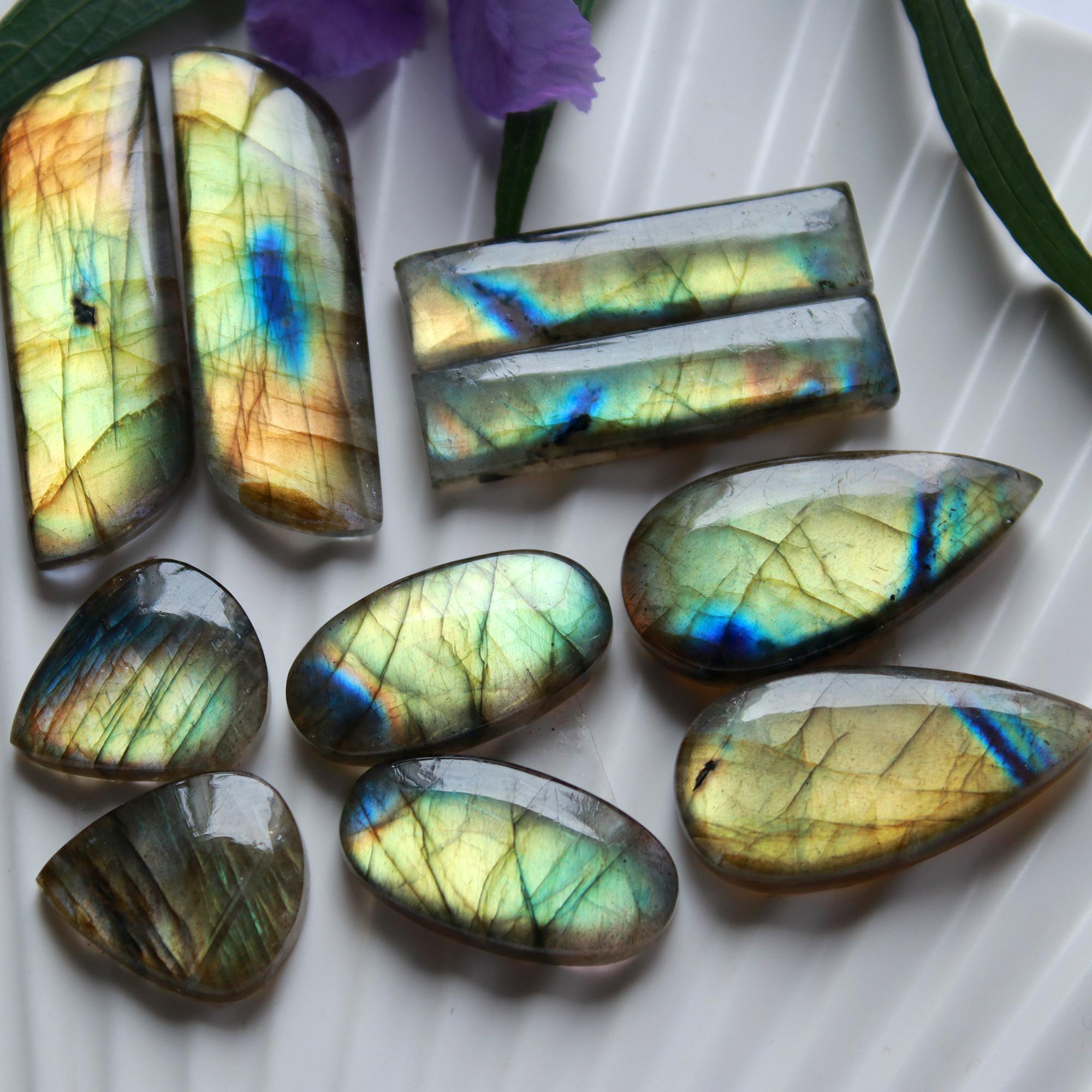 5 Pairs 143 Cts Natural Labradorite Cabochon Pairs Mixed Shapes Gemstone Lot For Silver Earrings Handmade Craft Supplies35x10 16x14mm 15861