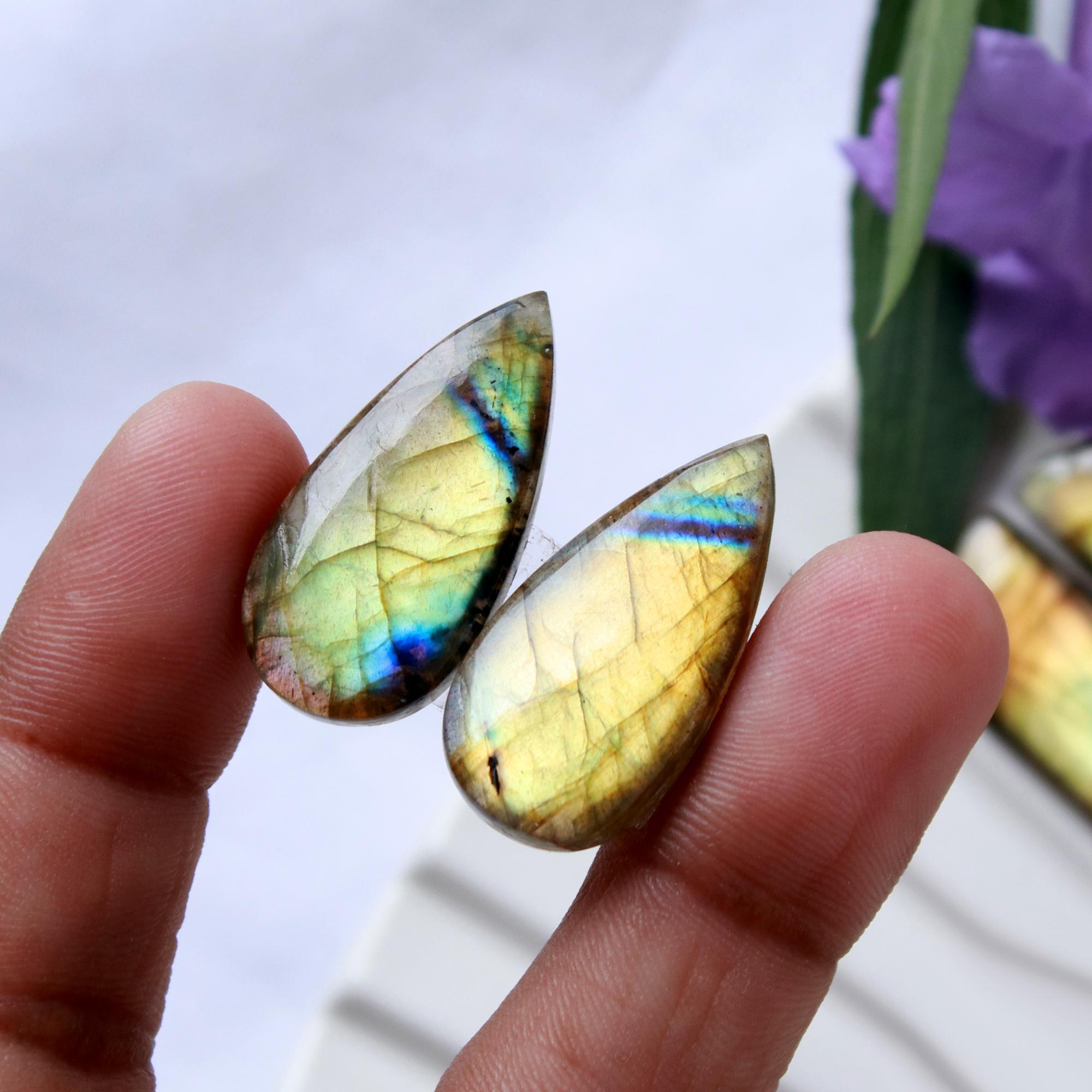 5 Pairs 143 Cts Natural Labradorite Cabochon Pairs Mixed Shapes Gemstone Lot For Silver Earrings Handmade Craft Supplies35x10 16x14mm 15861