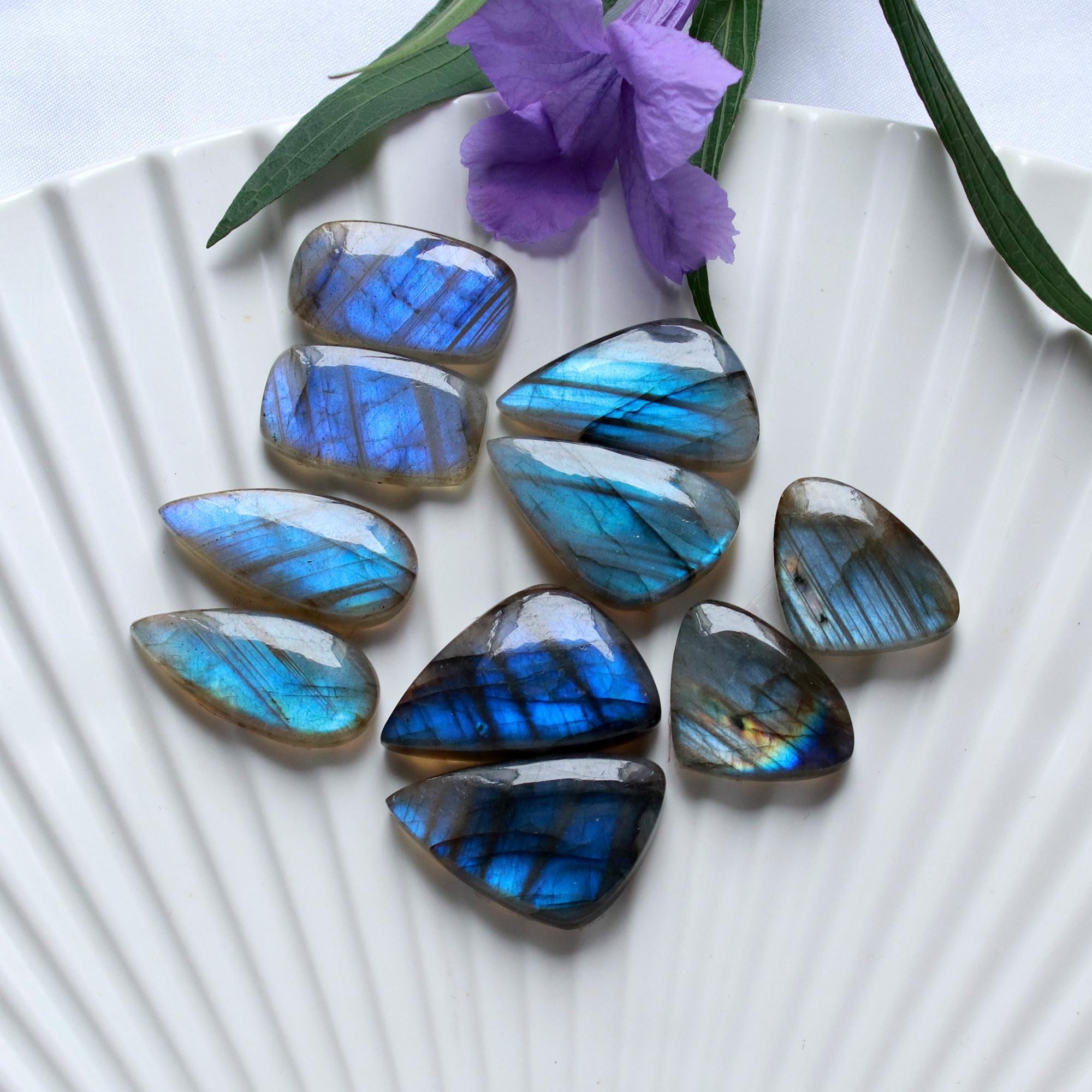 5 Pairs 143 Cts Natural Labradorite Cabochon Pairs Mixed Shapes Gemstone Lot For Silver Earrings Handmade Craft Supplies25x15 20x14mm 15864