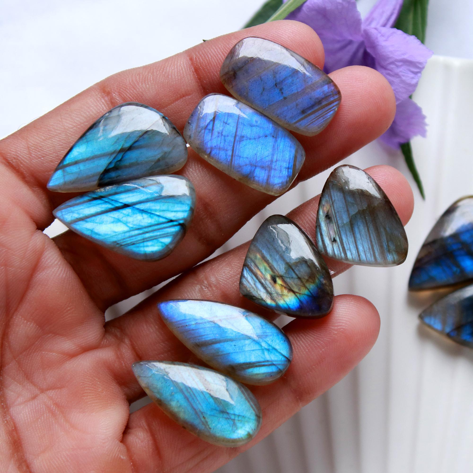 5 Pairs 143 Cts Natural Labradorite Cabochon Pairs Mixed Shapes Gemstone Lot For Silver Earrings Handmade Craft Supplies25x15 20x14mm 15864