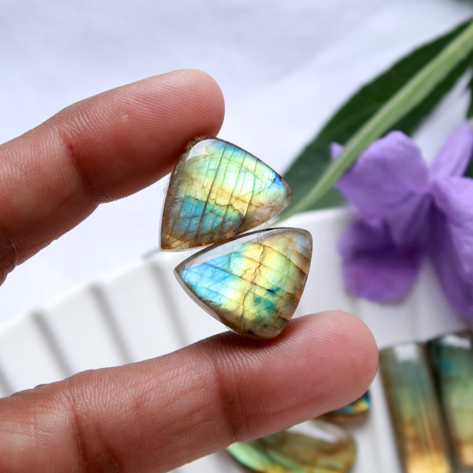 5 Pairs 120 Cts Natural Labradorite Cabochon Pairs Mixed Shapes Gemstone Lot For Silver Earrings Handmade Craft Supplies30x10 20x14mm 15865