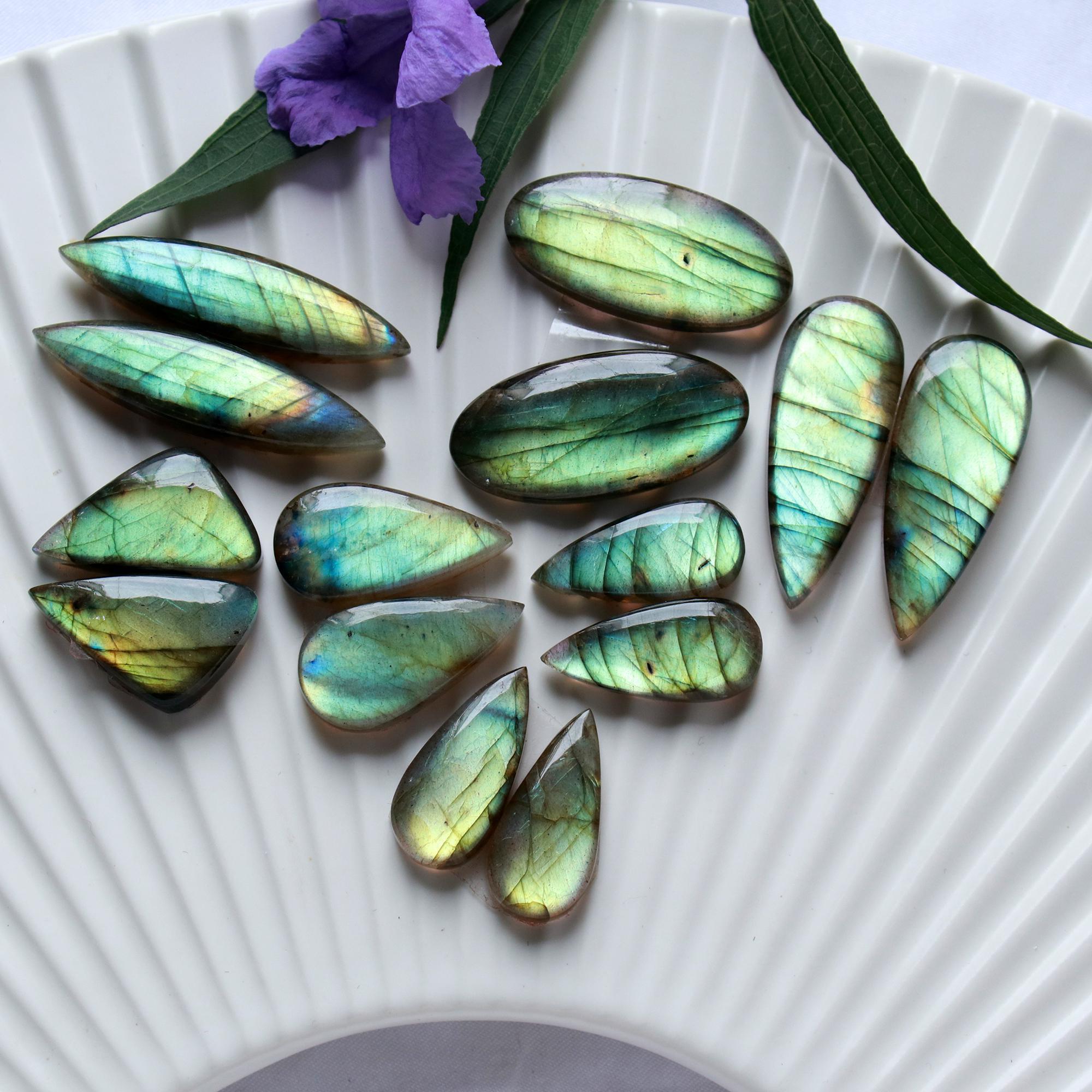 7 Pairs 187 Cts Natural Labradorite Cabochon Pairs Mixed Shapes Gemstone Lot For Silver Earrings Handmade Craft Supplies30x10 20x8mm 15870