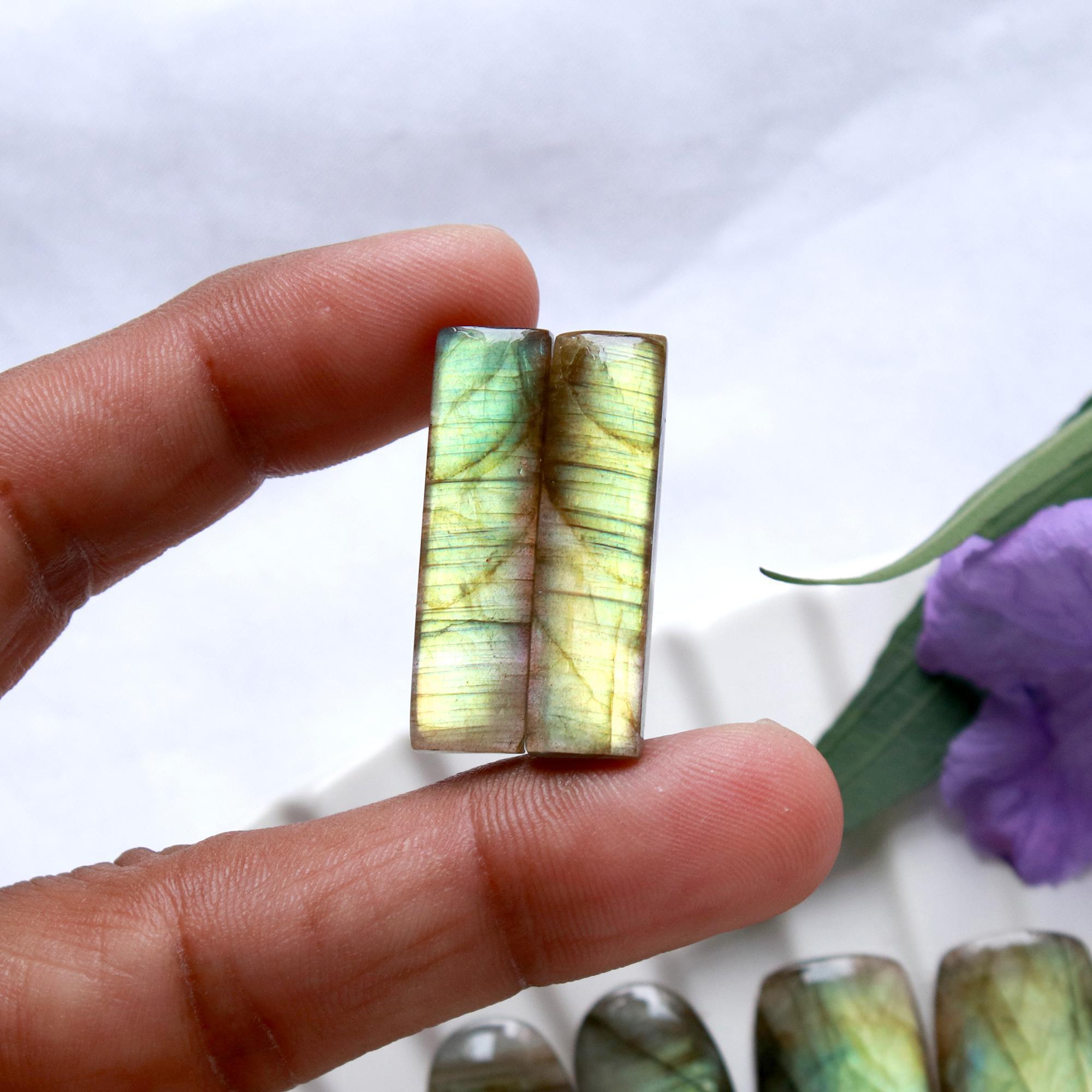 7 Pairs 157 Cts Natural Labradorite Cabochon Pairs Mixed Shapes Gemstone Lot For Silver Earrings Handmade Craft Supplies25x10 17x10mm 15871