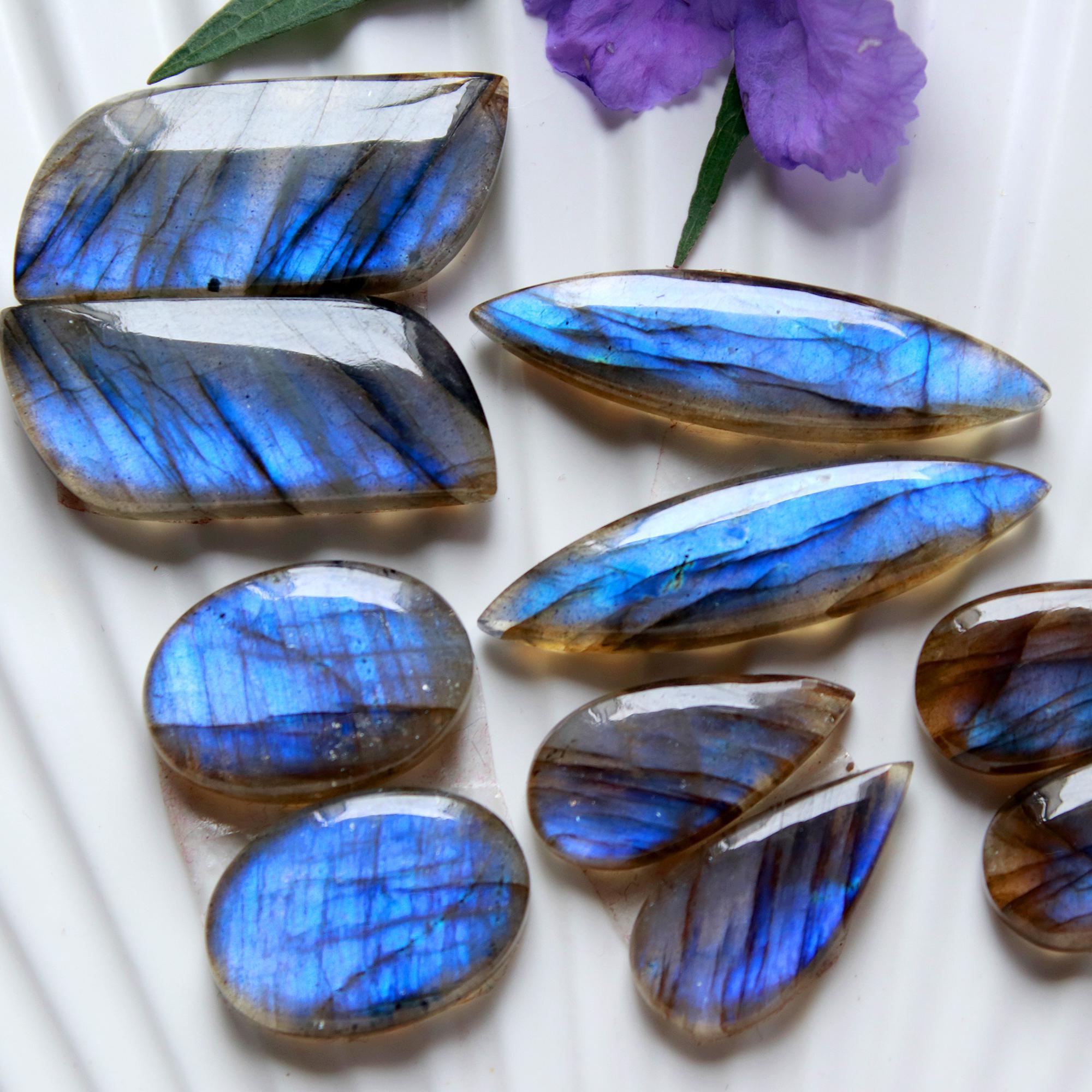 5 Pairs 144 Cts Natural Labradorite Cabochon Pairs Mixed Shapes Gemstone Lot For Silver Earrings Handmade Craft Supplies30x13 20x10mm 15874
