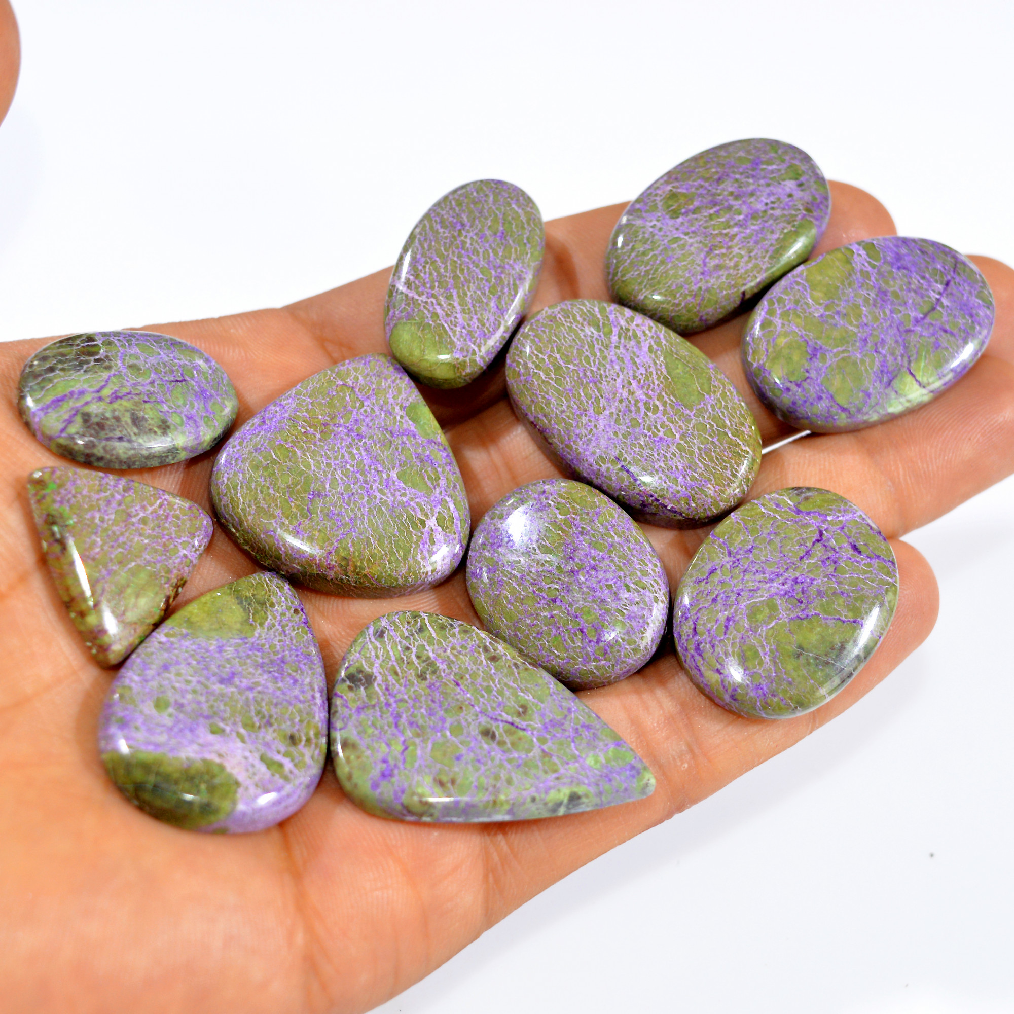 11Pcs 315Cts Purple Stichtite Cabochon Natural Gemstone For Wire Wrap Pendant and Jewelry Handmade Gems Gift For Her 35x24 20x20mm16064