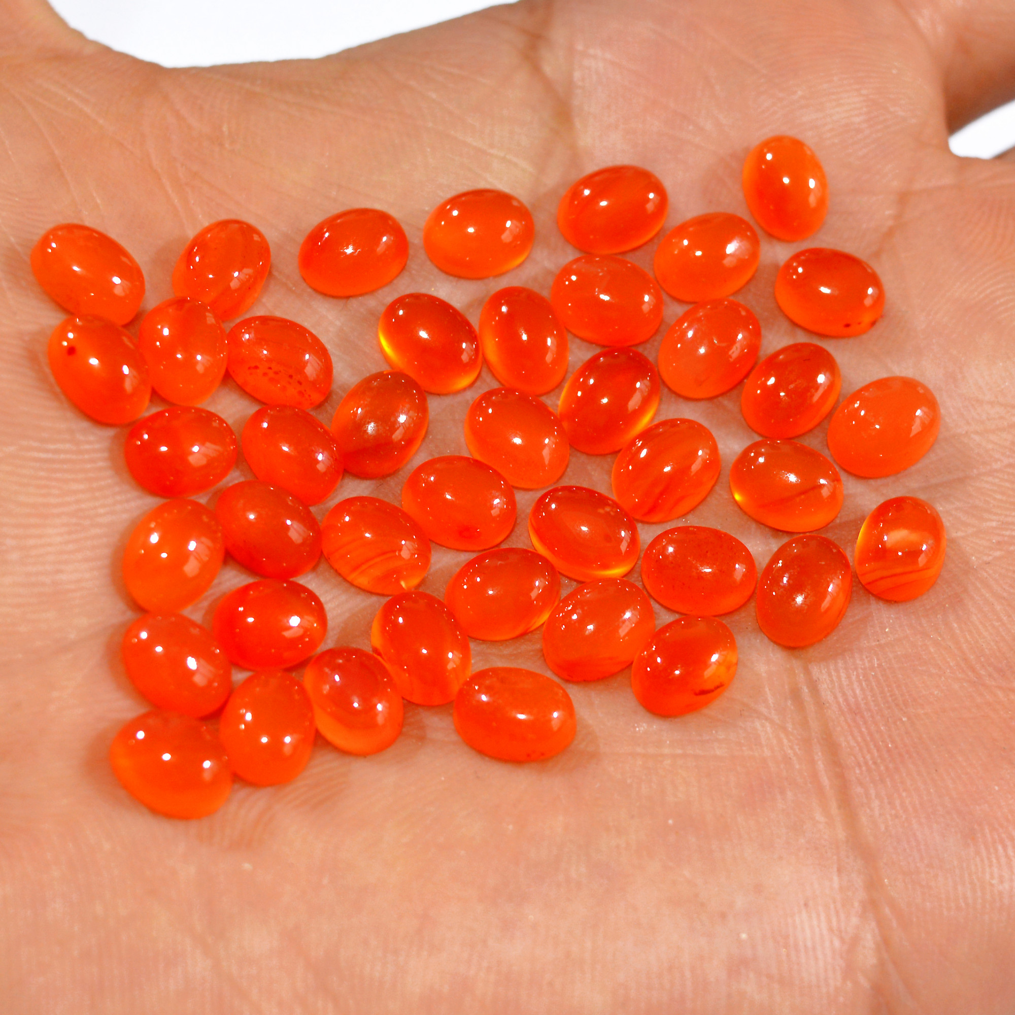 30Pcs 62Ct Natural Carnelian Cabochon Lot Gemstone Orange Crystal Loose Gemstones Carnelian Healing Crystal For Jewelry Making 6x5mm 16086