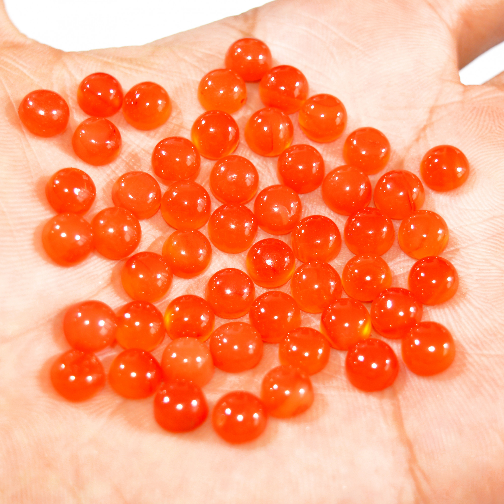 49Pcs 75Ct Natural Carnelian Cabochon Lot Gemstone Orange Crystal Loose Gemstones Carnelian Healing Crystal For Jewelry Making 5x5mm 16087