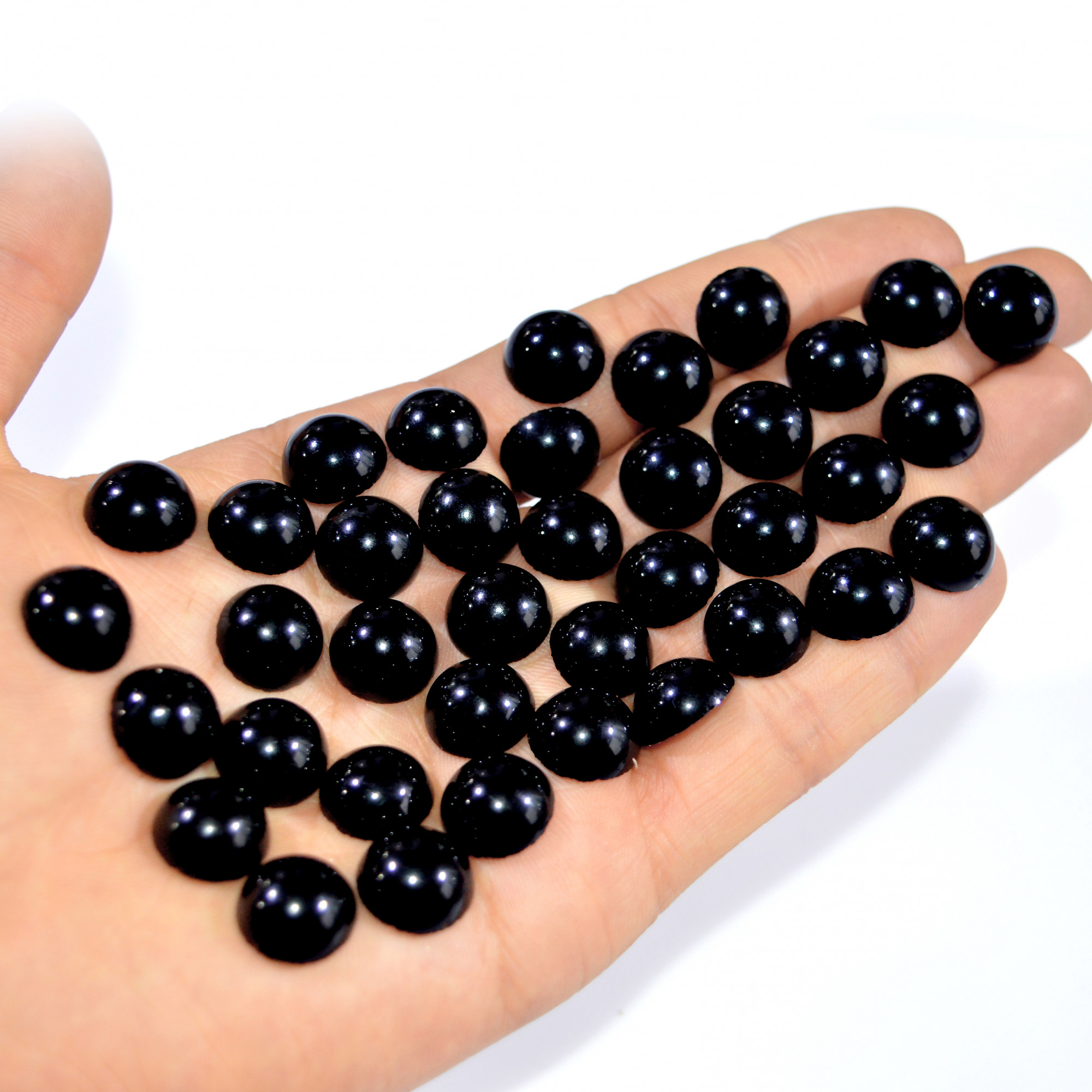 38Pcs 315Ct Natural Black Onyx Cabochon Loose Back Unpolished Gemstone Lot Jewelry Making Handmade Crystal Craft Supplies 13x13mm 16094