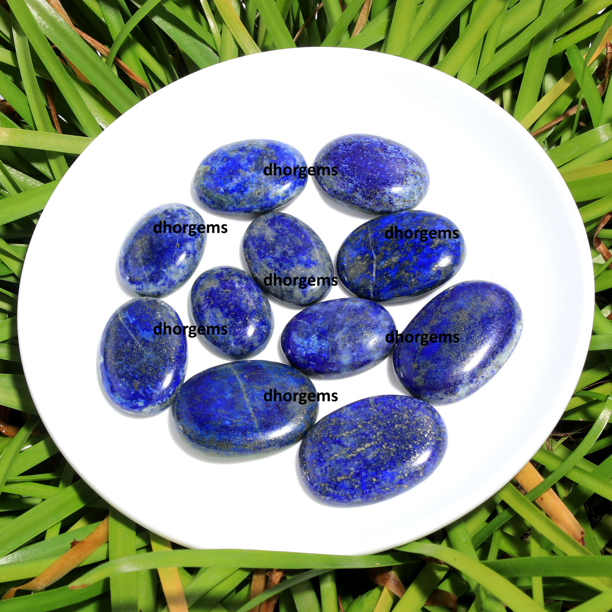 11 Pcs 523CTS Natural Lapis Lazuli Mix Cabochon Loose Gemstone Wholesale Lot Size 37x26 27x19 mm