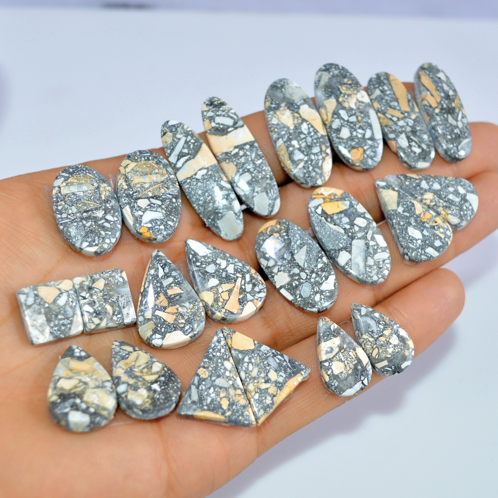 11 Pcs 294 Cts Natural Maligano Jasper Cabochon Loose Gemstone Jewelry Making Earrings Pair Lot Earrings Gift For Her 32x9 10x11mm 16228