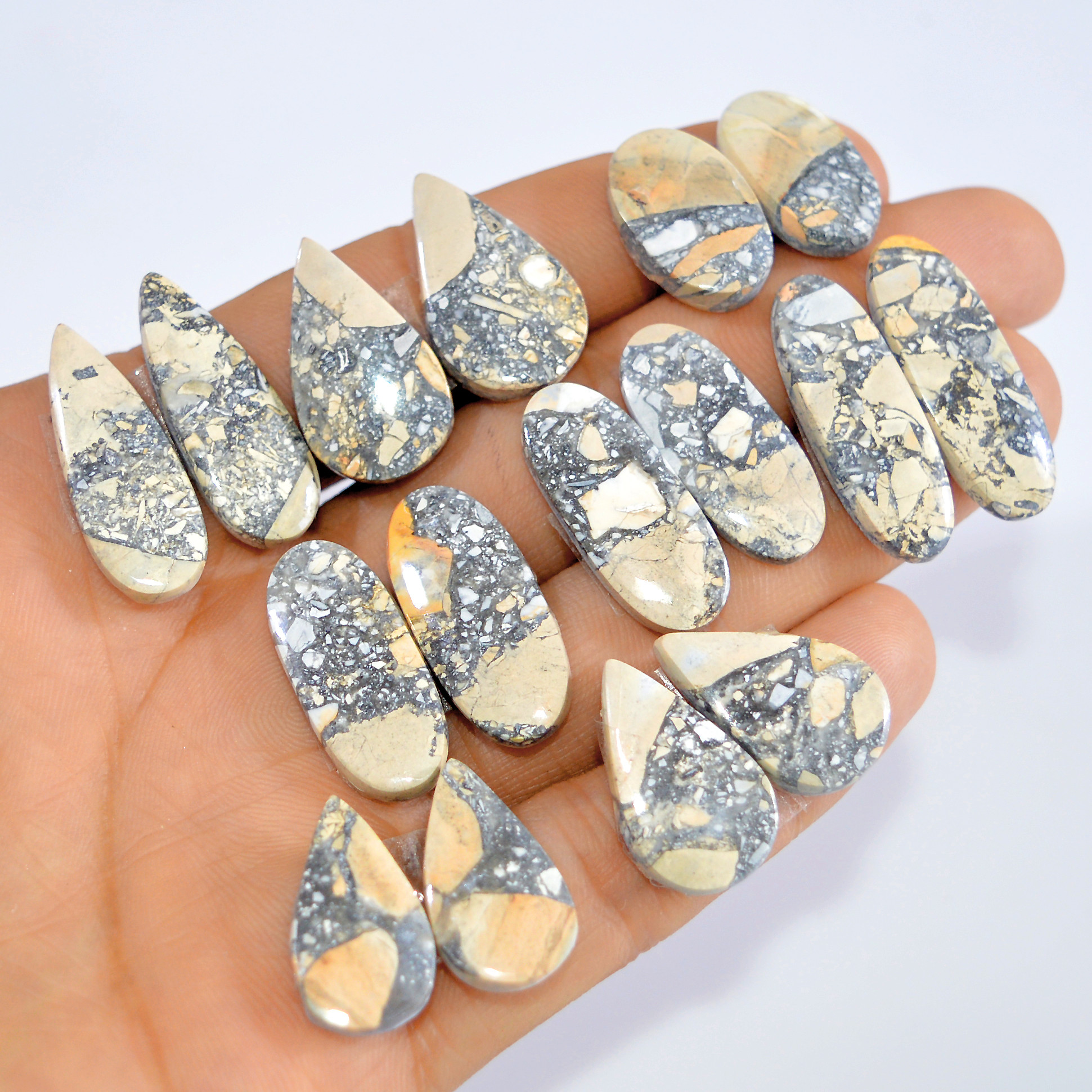 8 Pcs 218 Cts Natural Maligano Jasper Cabochon Loose Gemstone Jewelry Making Earrings Pair Lot Earrings Gift For Her 30x10 19x10mm 16229