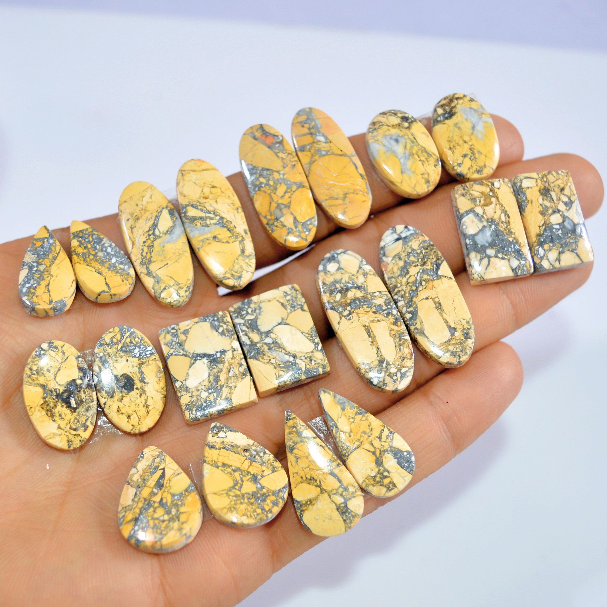 10 Pcs 282 Cts Natural Maligano Jasper Cabochon Loose Gemstone Jewelry Making Earrings Pair Lot Earrings Gift For Her 30x11 19x12mm 16230