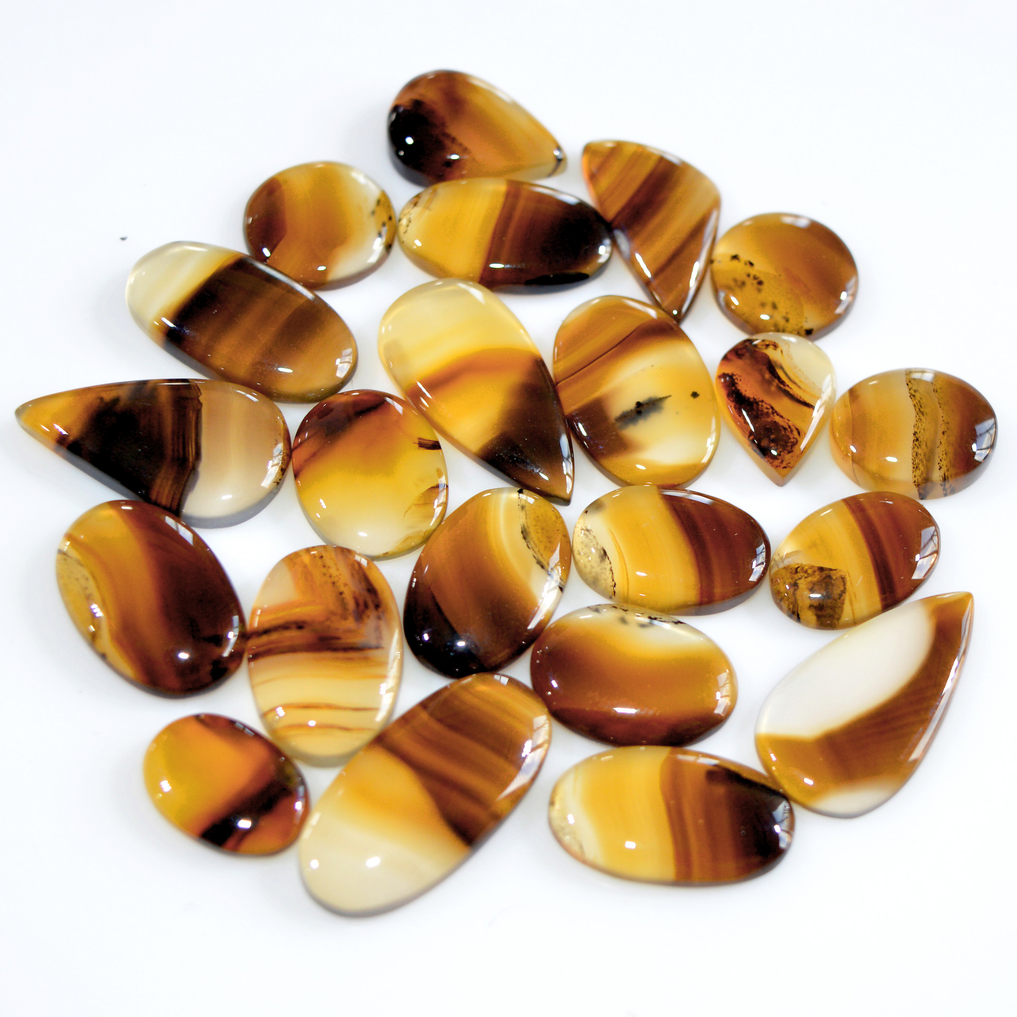 22 Pcs 167 Cts Natural Montana Agate Cabochon Loose Gemstone Loose Jewelry Making Lot Semi-Precious Gemstones 24x11 14x10mm 16232