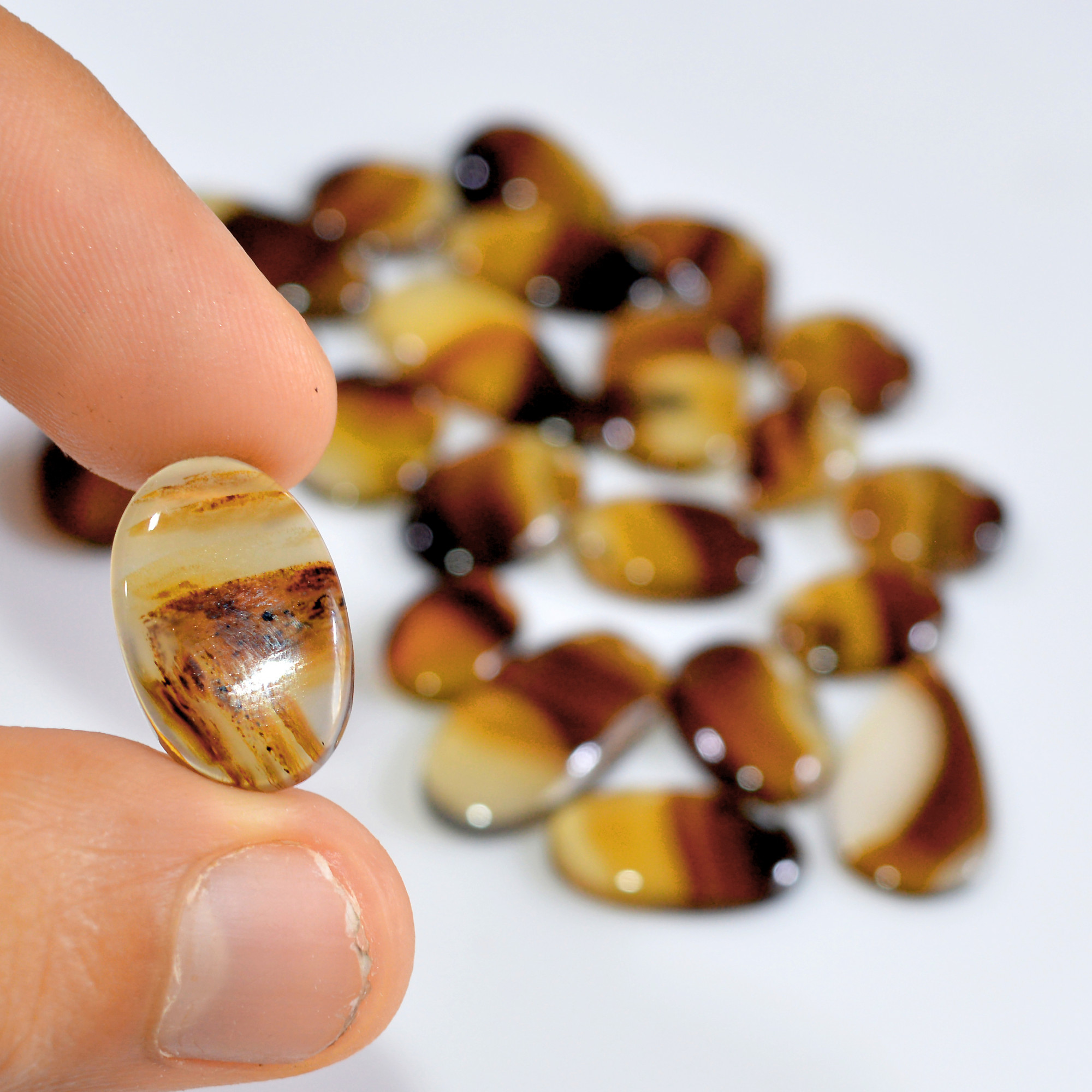 22 Pcs 167 Cts Natural Montana Agate Cabochon Loose Gemstone Loose Jewelry Making Lot Semi-Precious Gemstones 24x11 14x10mm 16232