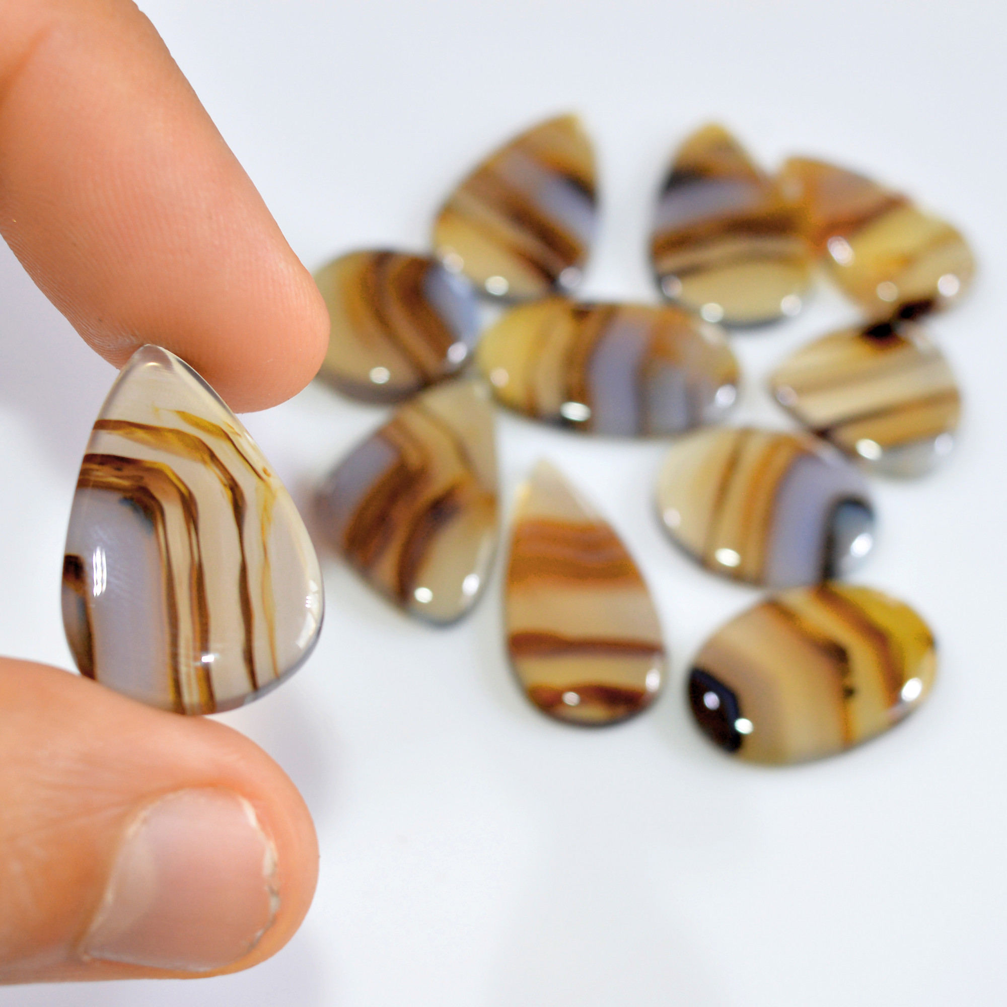 11 Pcs 135 Cts Natural Montana Agate Cabochon Loose Gemstone Loose Jewelry Making Lot Semi-Precious Gemstones 25x12 15x15mm 16233