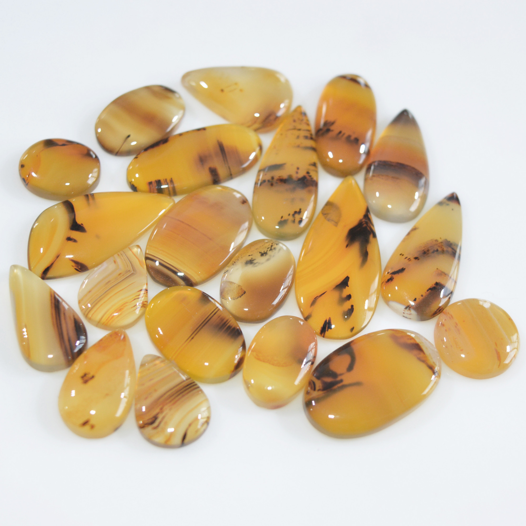 20 Pcs 146 Cts Natural Montana Agate Cabochon Loose Gemstone Loose Jewelry Making Lot Semi-Precious Gemstones 30x11 11x9mm 16235