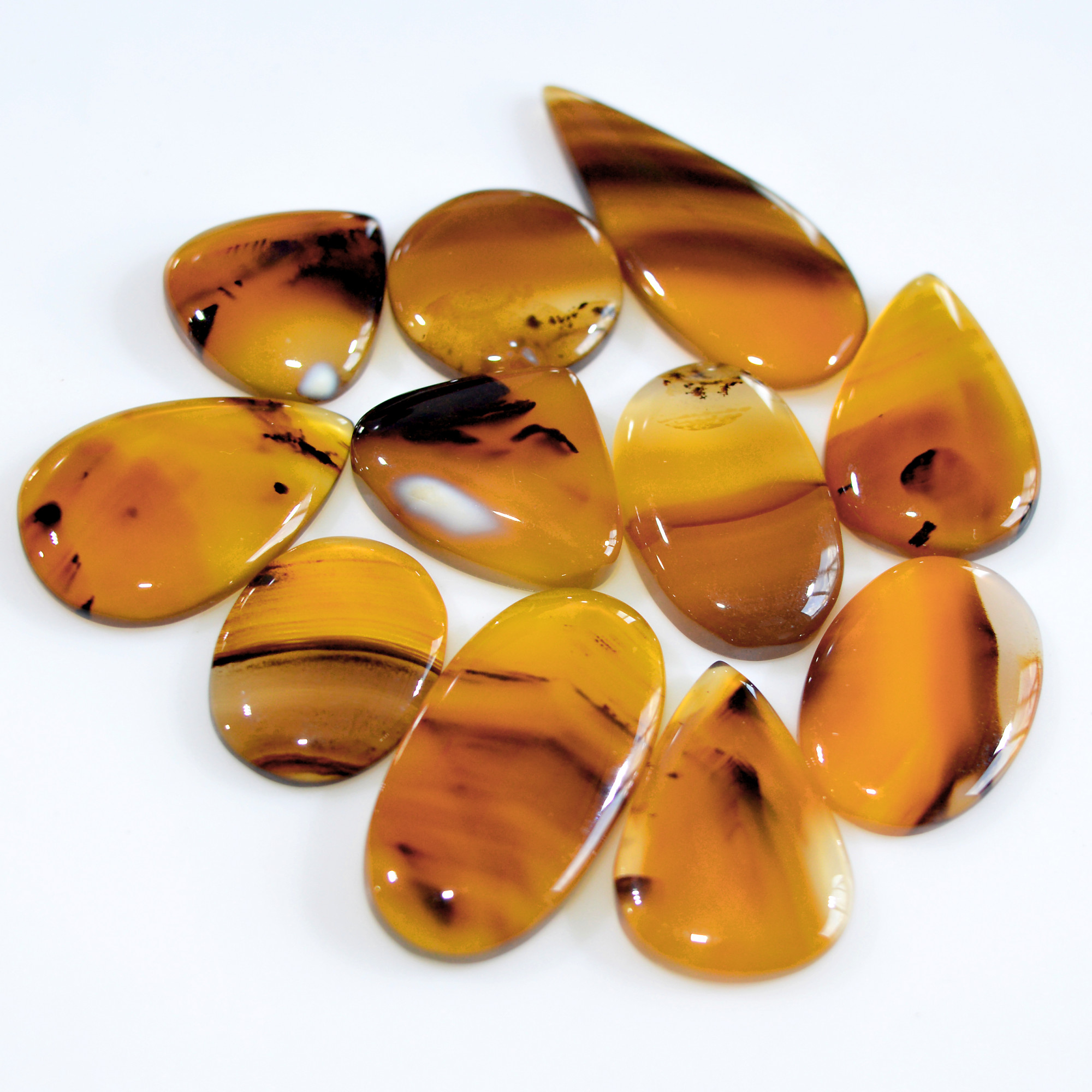 11 Pcs 135 Cts Natural Montana Agate Cabochon Loose Gemstone Loose Jewelry Making Lot Semi-Precious Gemstones 31x13 18x14mm 16236