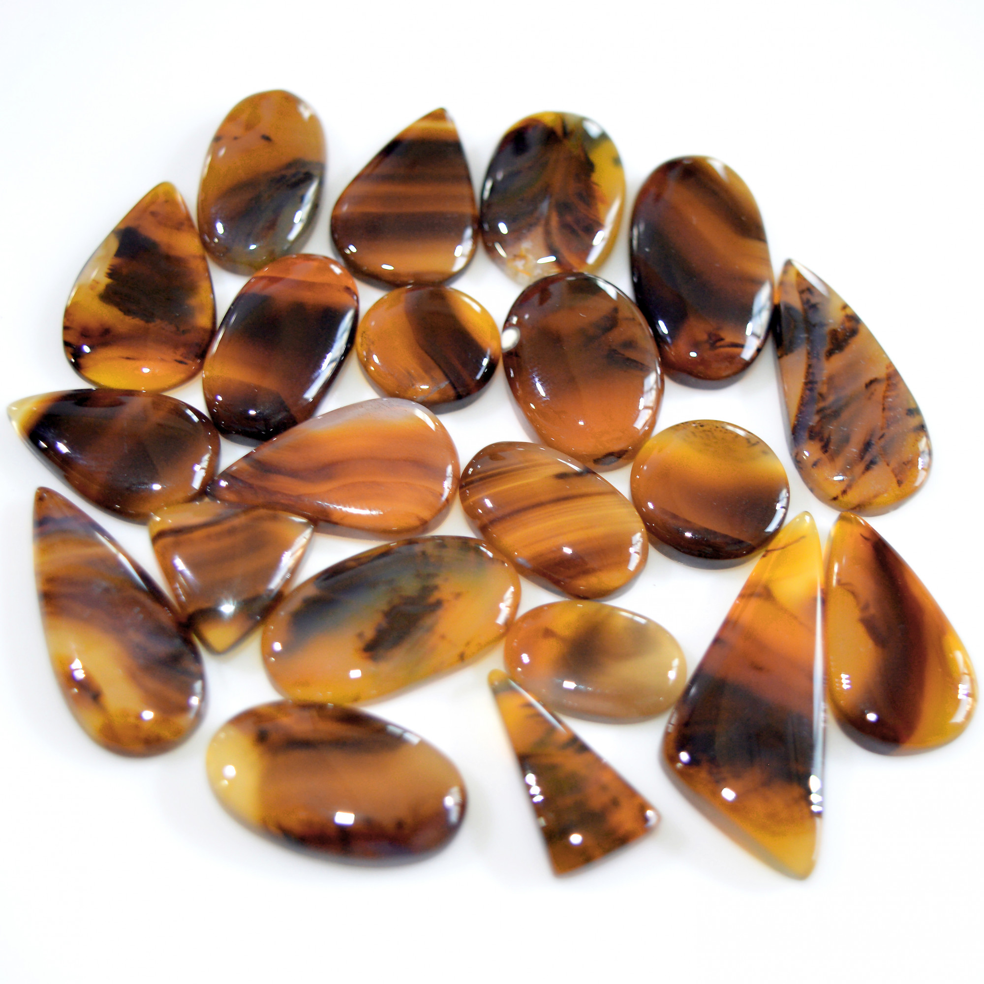 21 Pcs 209 Cts Natural Montana Agate Cabochon Loose Gemstone Loose Jewelry Making Lot Semi-Precious Gemstones 32x11 11x11mm 16238