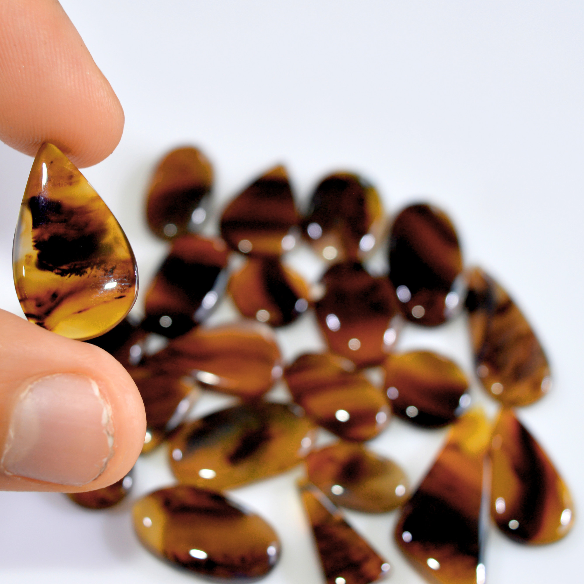 21 Pcs 209 Cts Natural Montana Agate Cabochon Loose Gemstone Loose Jewelry Making Lot Semi-Precious Gemstones 32x11 11x11mm 16238