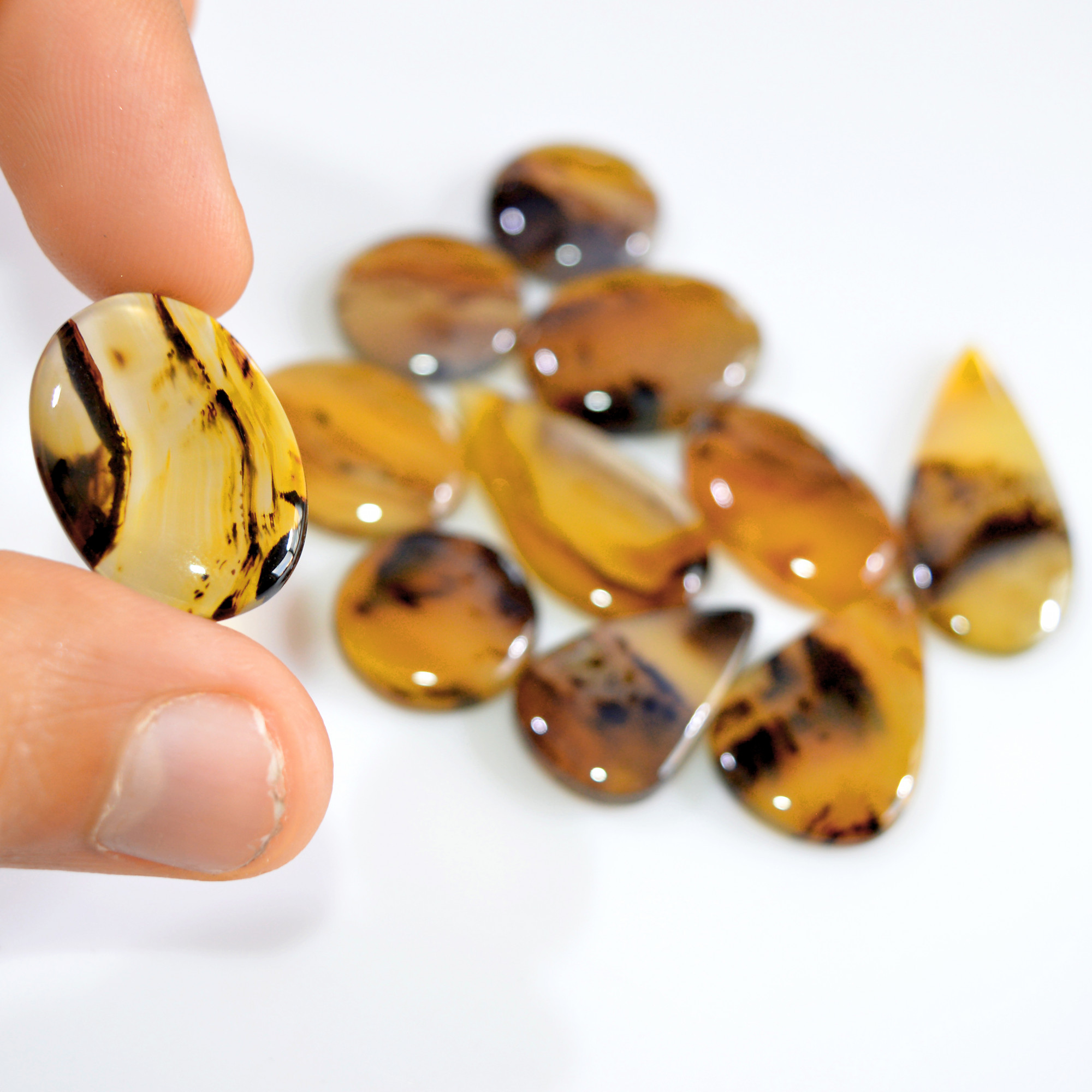 11 Pcs 159 Cts Natural Montana Agate Cabochon Loose Gemstone Loose Jewelry Making Lot Semi-Precious Gemstones 33x14 15x15mm 16246