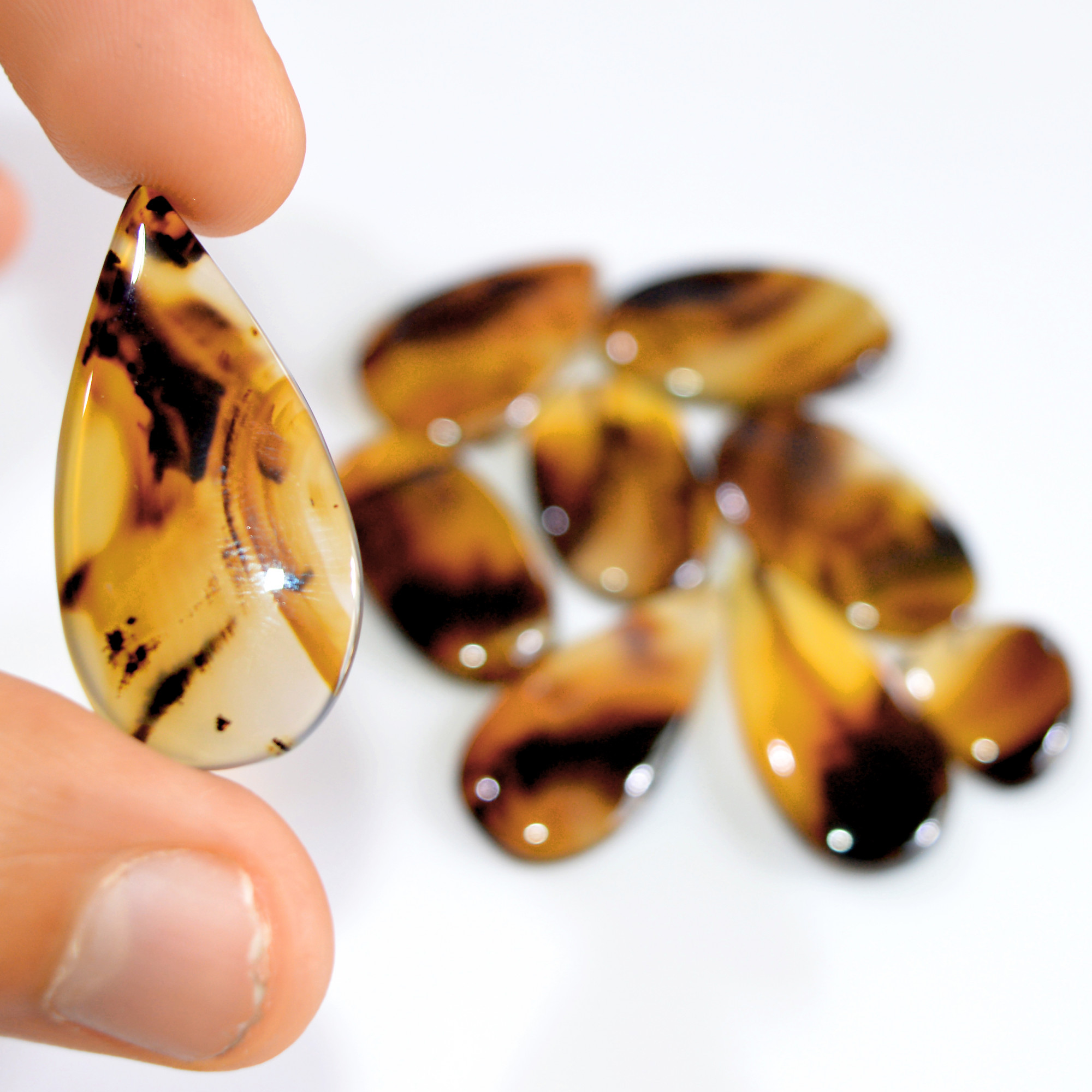 9 Pcs 128 Cts Natural Montana Agate Cabochon Loose Gemstone Loose Jewelry Making Lot Semi-Precious Gemstones 35x15 15x14mm 16247