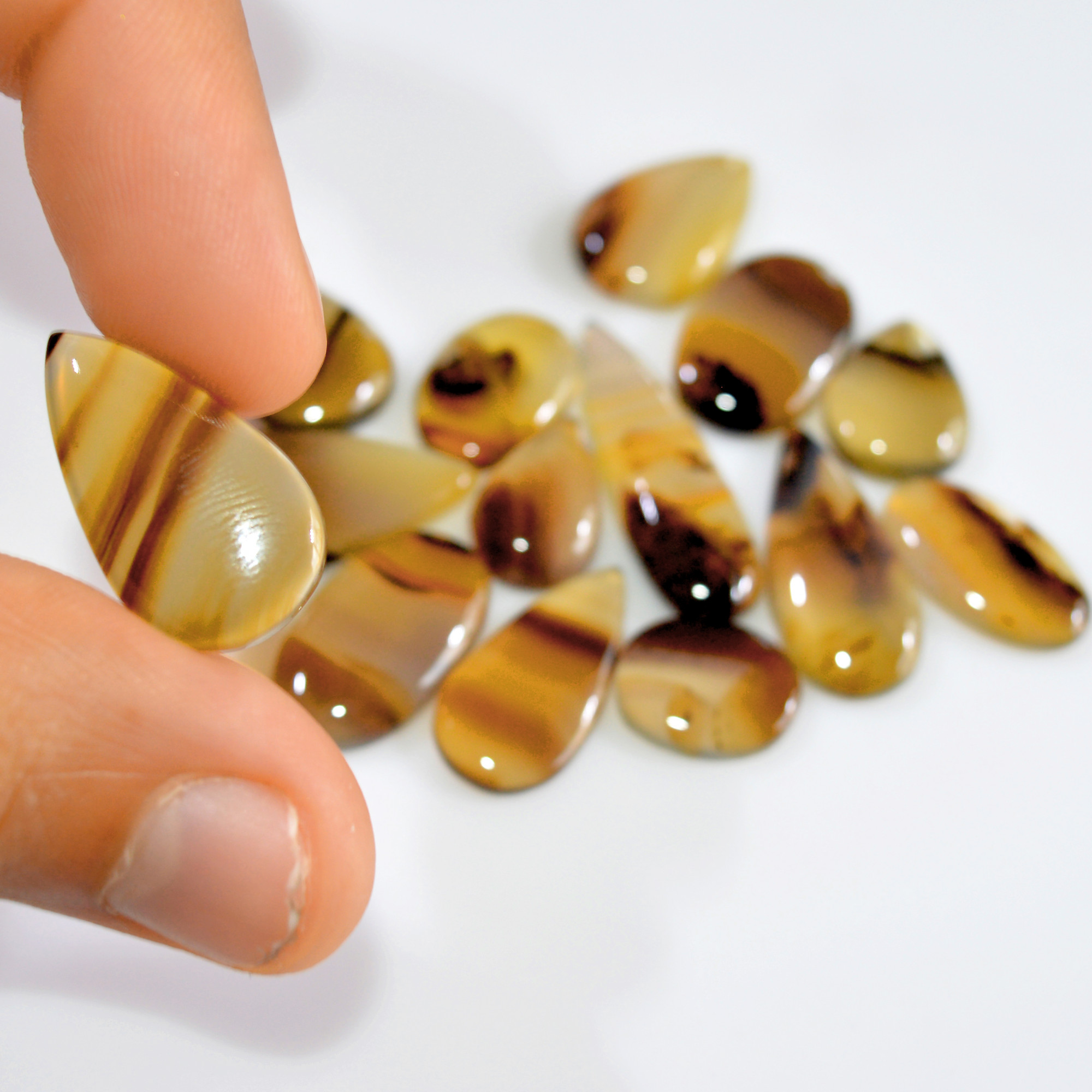 14 Pcs 107 Cts Natural Montana Agate Cabochon Loose Gemstone Loose Jewelry Making Lot Semi-Precious Gemstones 29x8 13x10mm 16249