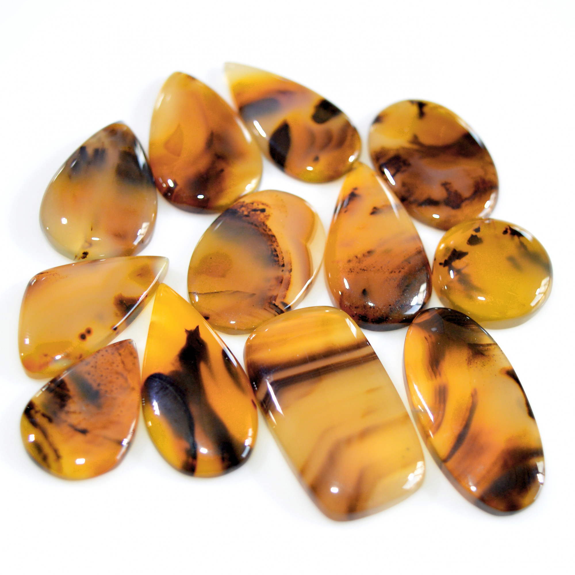 12 Pcs 177 Cts Natural Montana Agate Cabochon Loose Gemstone Loose Jewelry Making Lot Semi-Precious Gemstones 29x15 15x15mm 16256