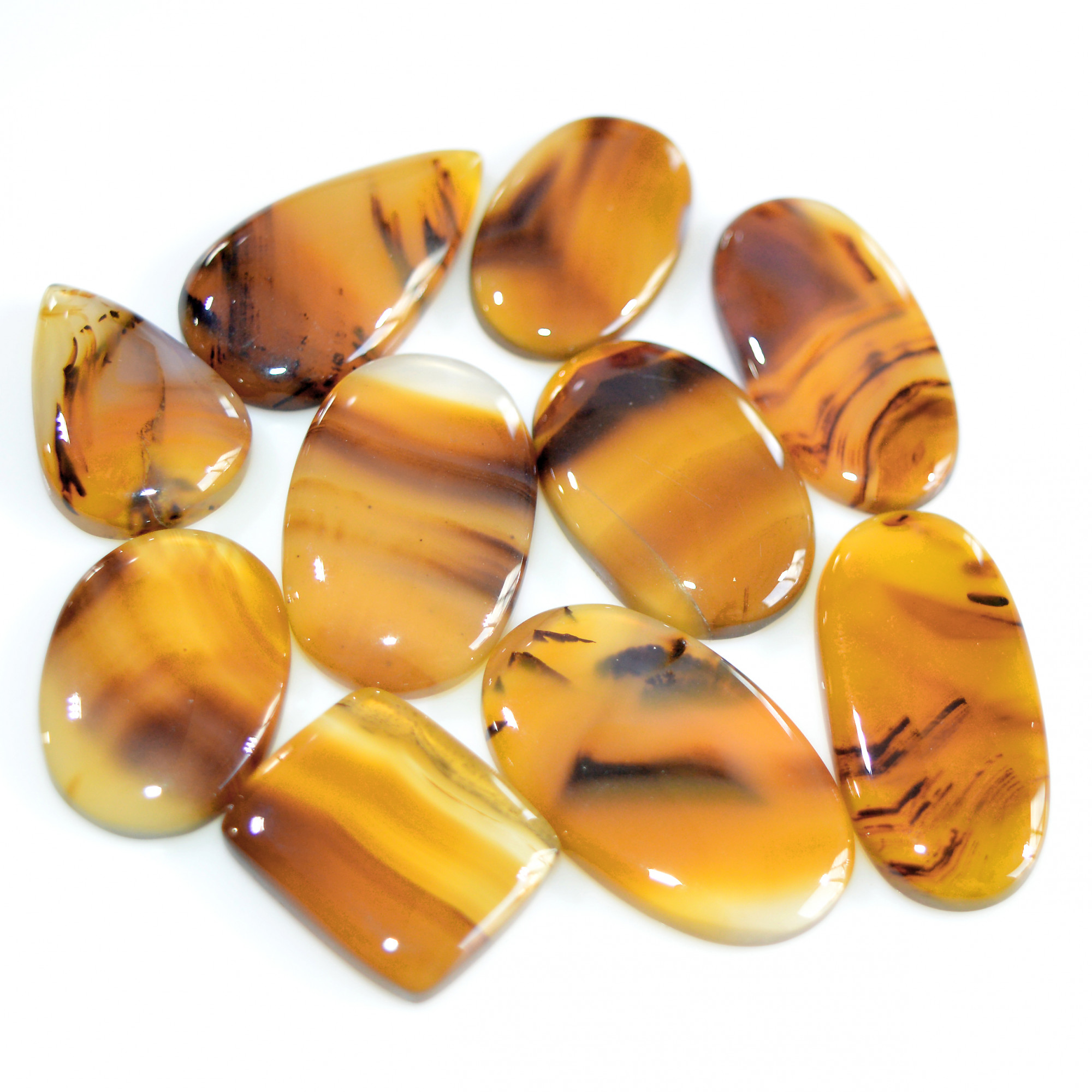 10 Pcs 155 Cts Natural Montana Agate Cabochon Loose Gemstone Loose Jewelry Making Lot Semi-Precious Gemstones 28x13 16x14mm 16257