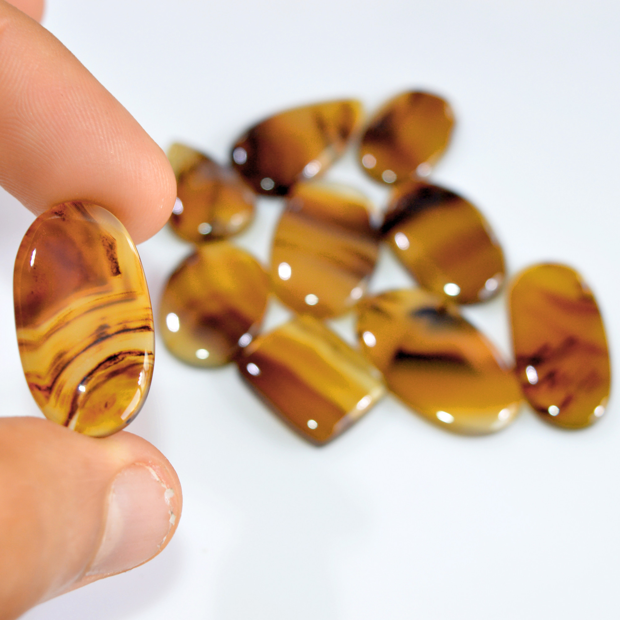 10 Pcs 155 Cts Natural Montana Agate Cabochon Loose Gemstone Loose Jewelry Making Lot Semi-Precious Gemstones 28x13 16x14mm 16257