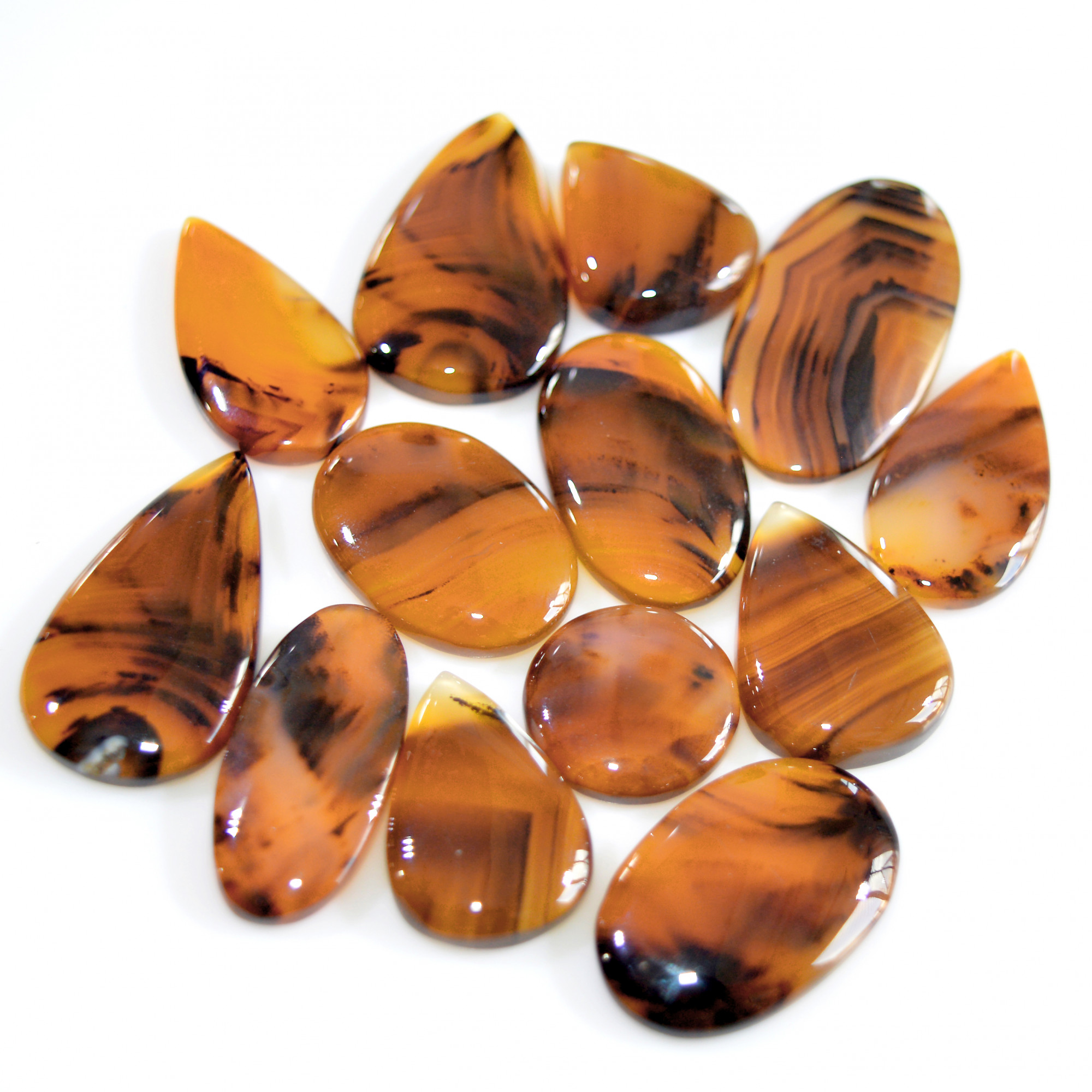 13 Pcs 198 Cts Natural Montana Agate Cabochon Loose Lot Gemstone Mix Shape and Size Loose Wholesale Gemstone Lot 31x15 15x15mm 16260