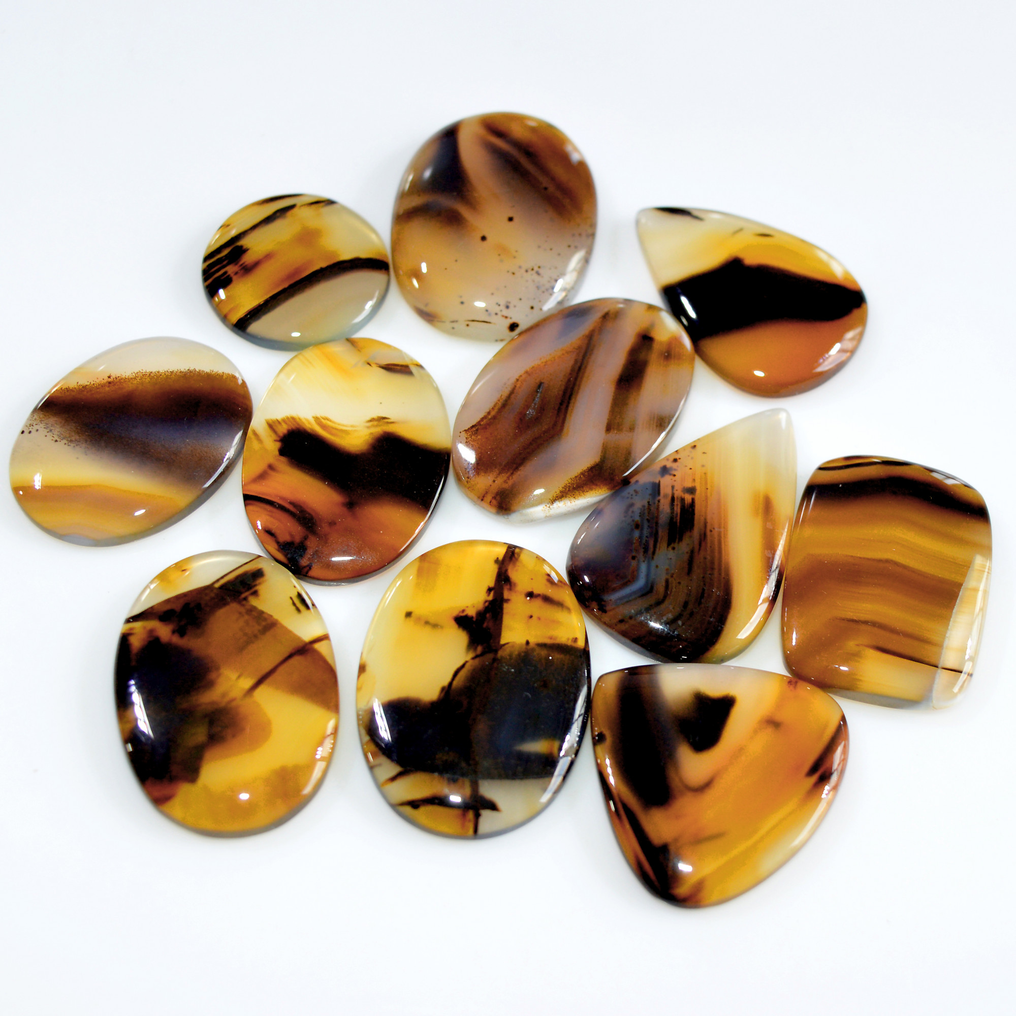 11 Pcs 220 Cts Natural Montana Agate Cabochon Loose Lot Gemstone Mix Shape and Size Loose Wholesale Gemstone Lot 29x18 16x16mm 16262