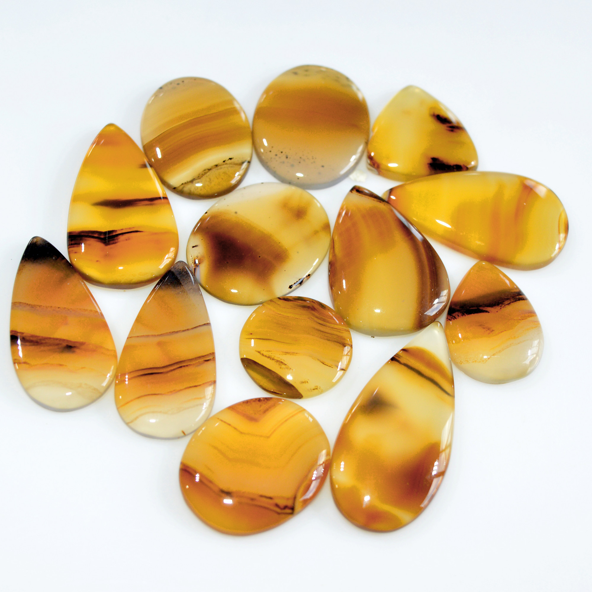 13 Pcs 157 Cts Natural Montana Agate Cabochon Loose Lot Gemstone Mix Shape and Size Loose Wholesale Gemstone Lot 31x14 14x14mm 16263