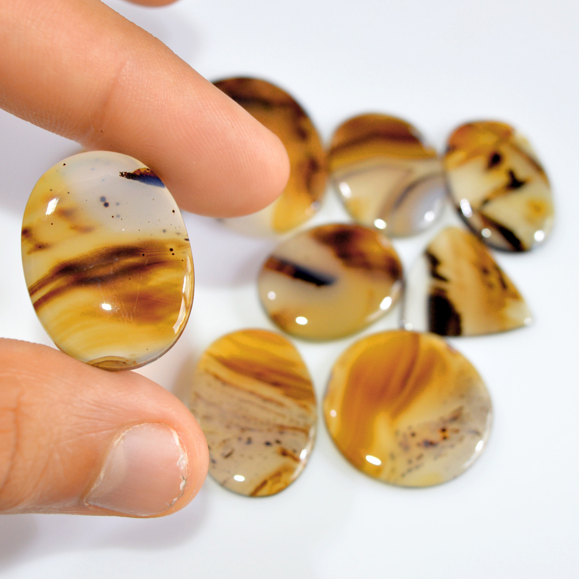 9 Pcs 171 Cts Natural Montana Agate Cabochon Loose Lot Gemstone Mix Shape and Size Loose Wholesale Gemstone Lot 30x22 18x18mm 16264