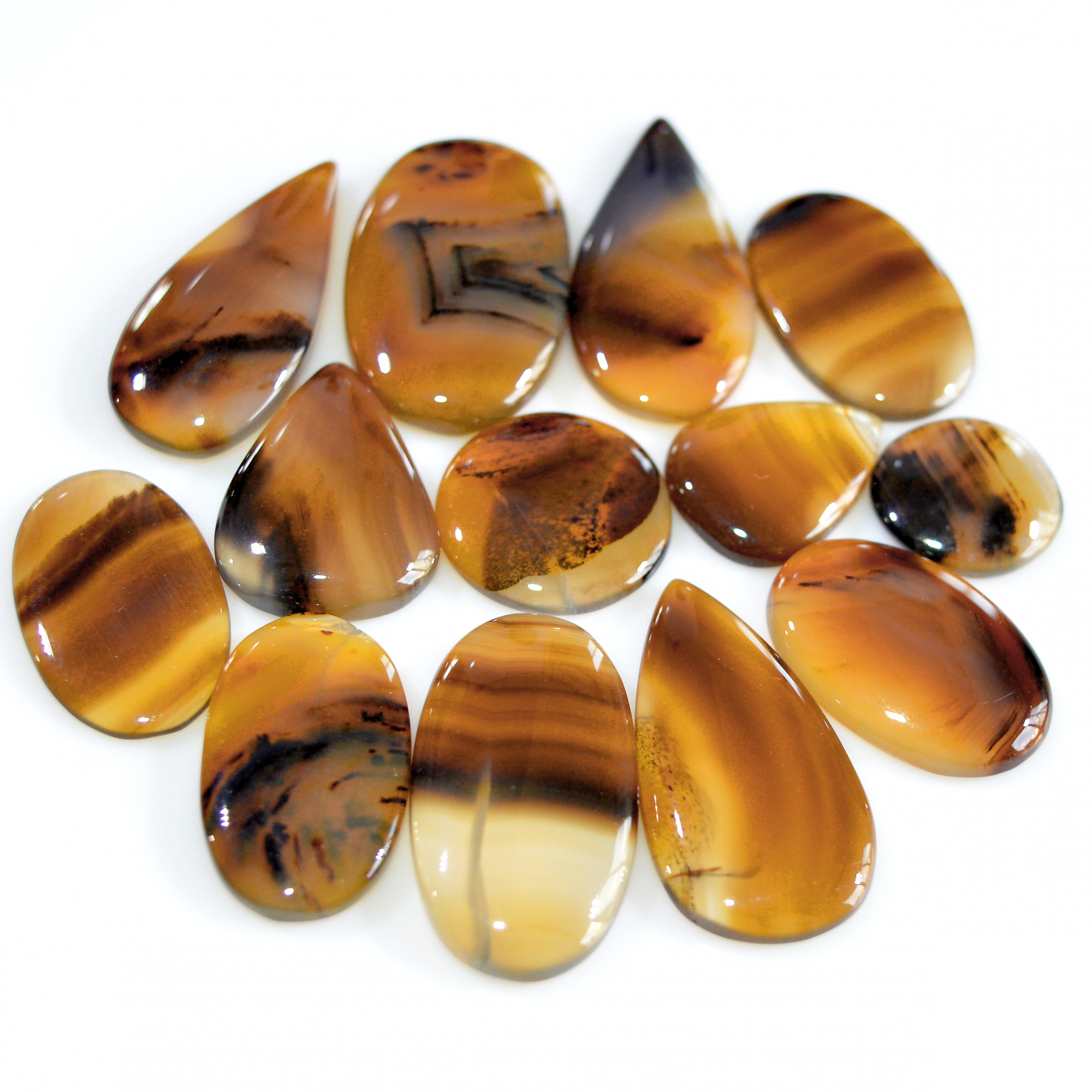 13 Pcs 173 Cts Natural Montana Agate Cabochon Loose Lot Gemstone Mix Shape and Size Loose Wholesale Gemstone Lot 30x14 13x13mm 16265
