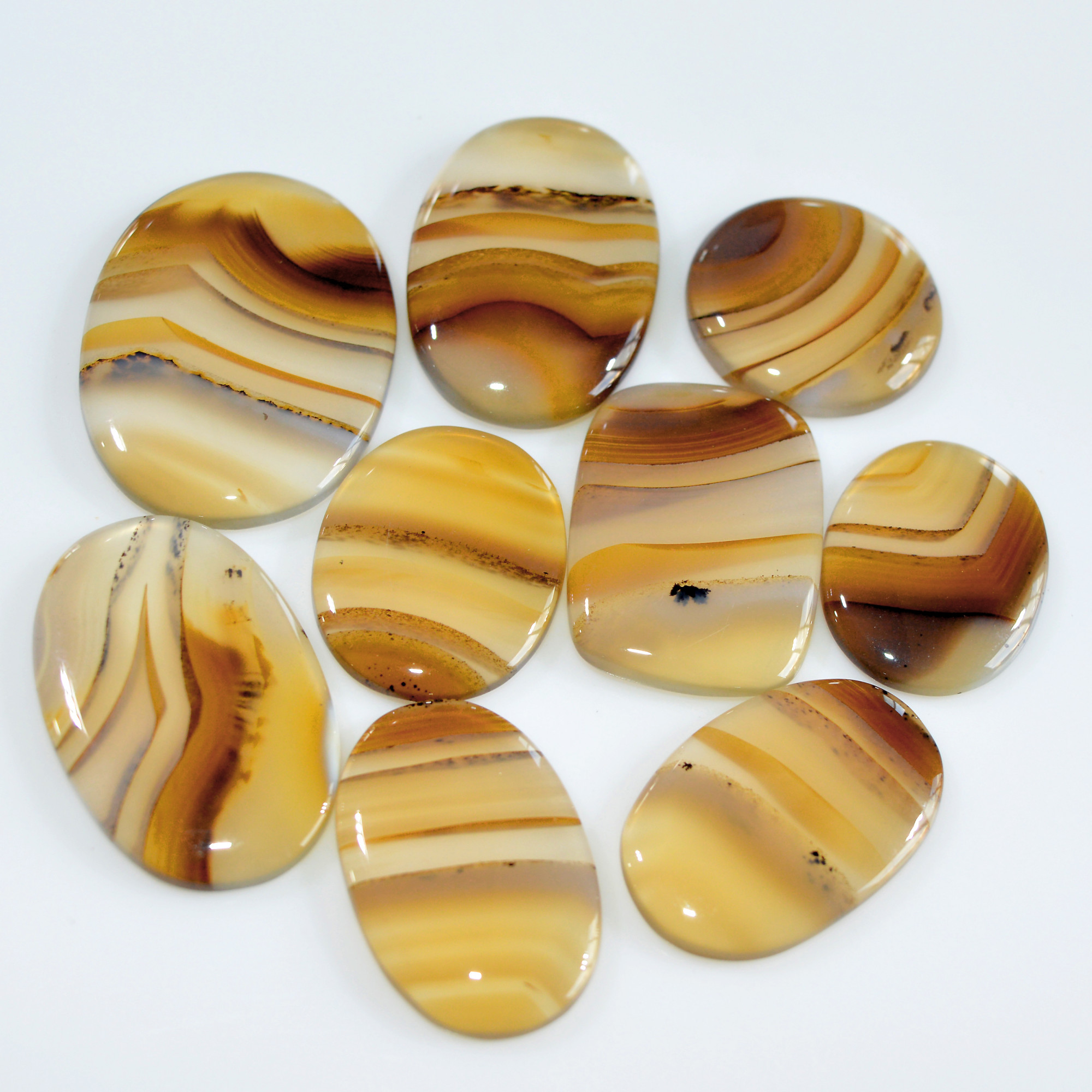 9 Pcs 204 Cts Natural Montana Agate Cabochon Loose Lot Gemstone Mix Shape and Size Loose Wholesale Gemstone Lot 34x24 22x17mm 16266