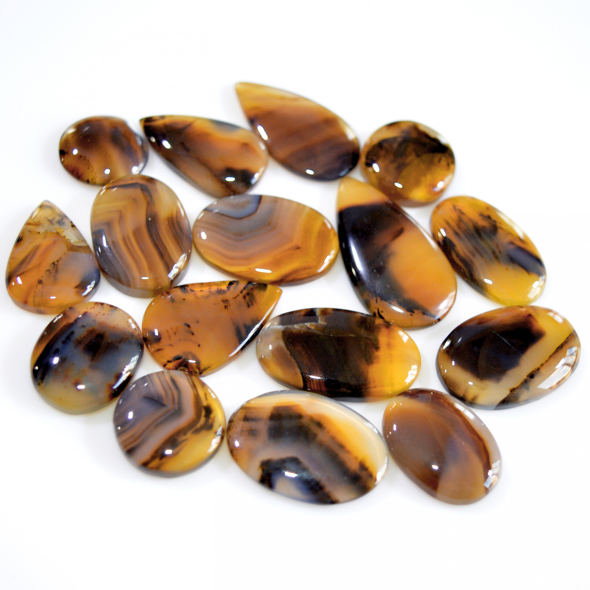 16 Pcs 209 Cts Natural Montana Agate Cabochon Loose Lot Gemstone Mix Shape and Size Loose Wholesale Gemstone Lot 30x15 14x14mm 16270