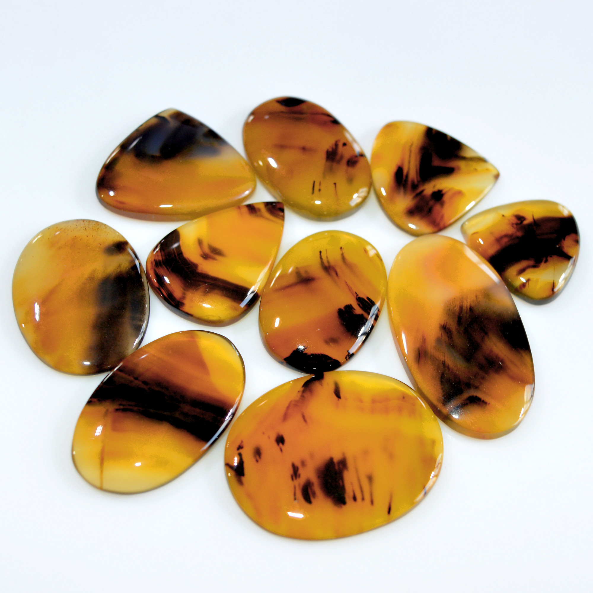 10 Pcs 214 Cts Natural Montana Agate Cabochon Loose Lot Gemstone Mix Shape and Size Loose Wholesale Gemstone Lot 35x18 20x18mm 16272