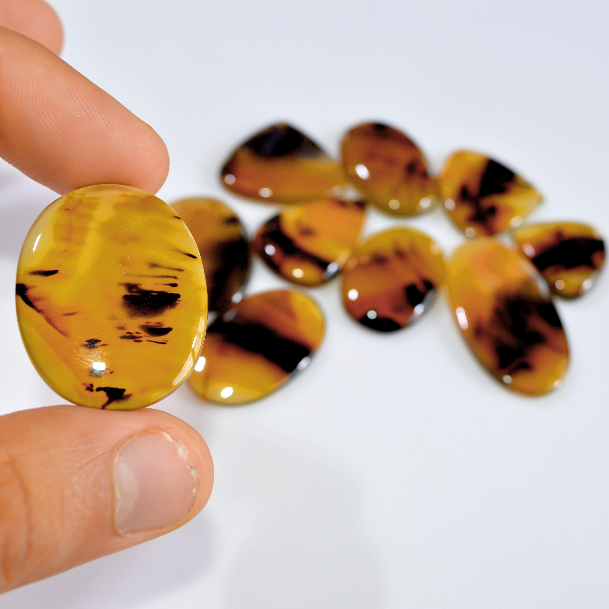 10 Pcs 214 Cts Natural Montana Agate Cabochon Loose Lot Gemstone Mix Shape and Size Loose Wholesale Gemstone Lot 35x18 20x18mm 16272