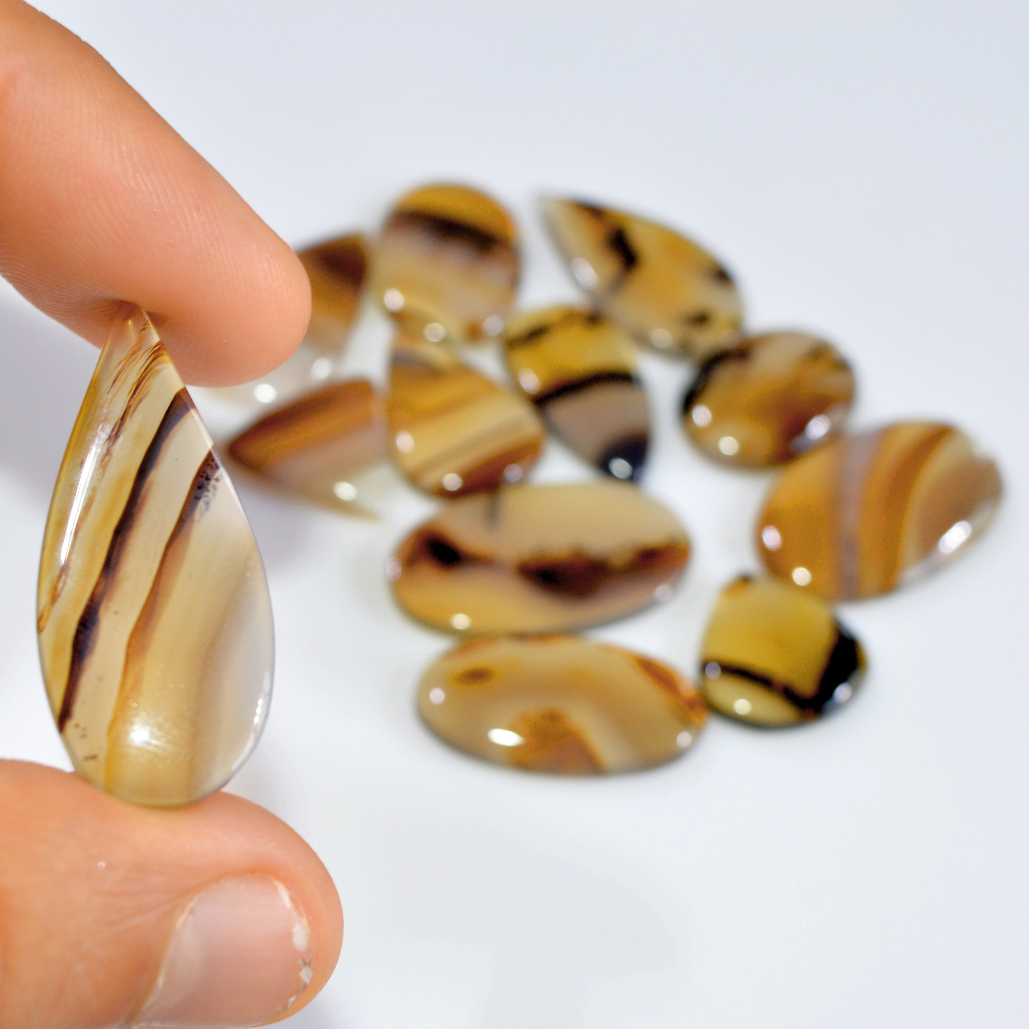 12 Pcs 172 Cts Natural Montana Agate Cabochon Loose Lot Gemstone Mix Shape and Size Loose Wholesale Gemstone Lot 36x14 16x16mm 16273