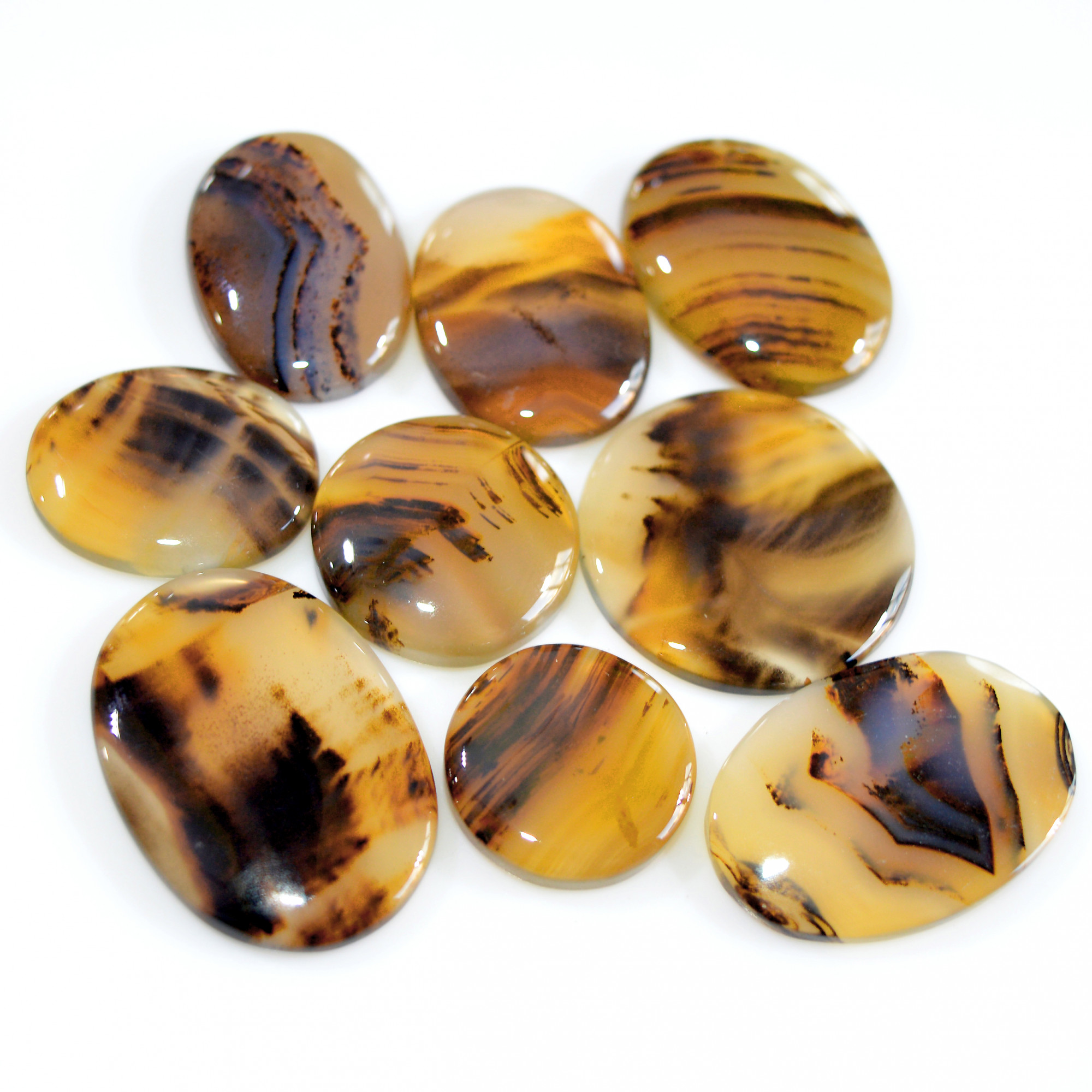 9 Pcs 200 Cts Natural Montana Agate Cabochon Loose Lot Gemstone Mix Shape and Size Loose Wholesale Gemstone Lot 30x20 17x17mm 16274