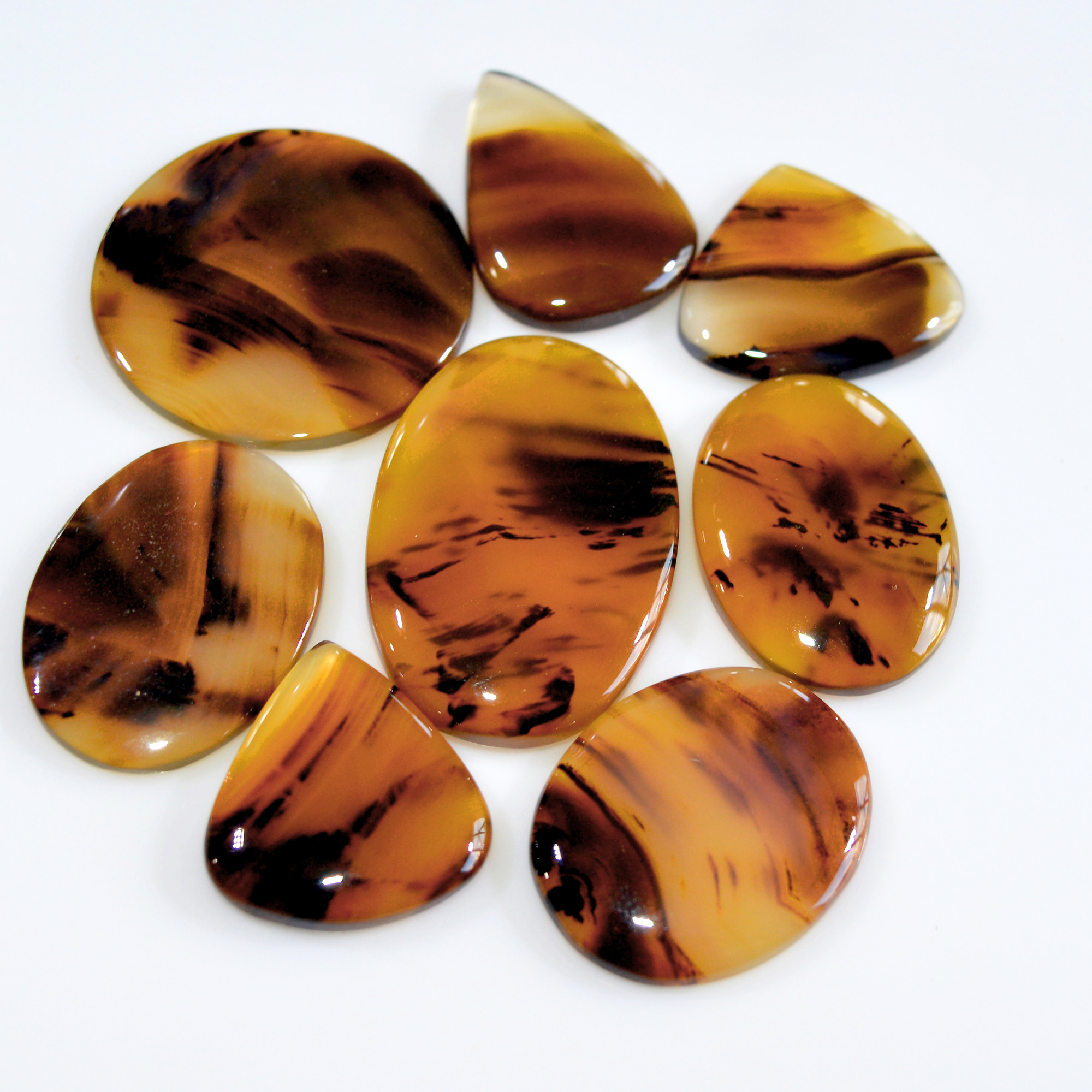 8 Pcs 175 Cts Natural Montana Agate Cabochon Loose Lot Gemstone Mix Shape and Size Loose Wholesale Gemstone Lot 30x30 20x19mm 16276