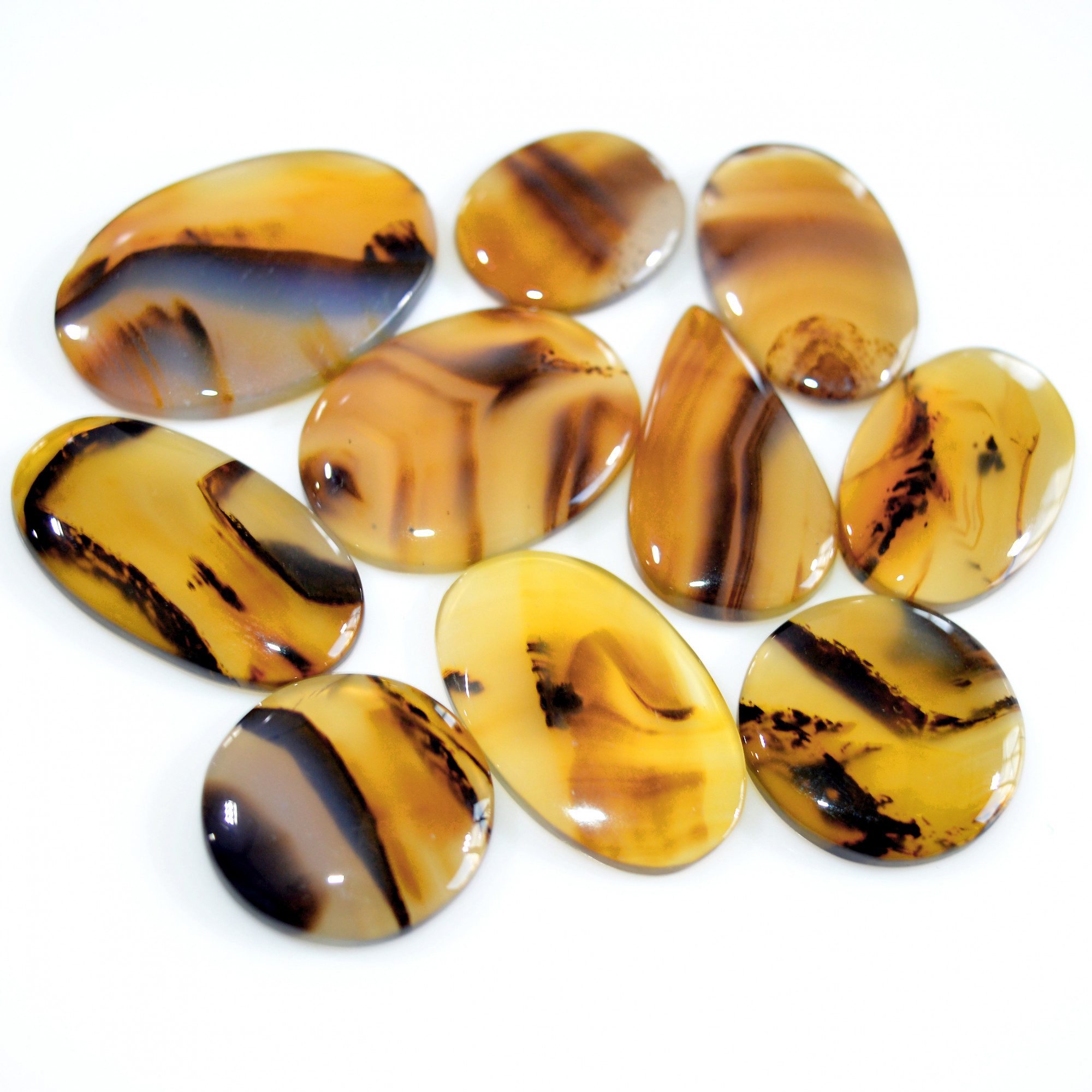 10 Pcs 245 Cts Natural Montana Agate Cabochon Loose Lot Gemstone Mix Shape and Size Loose Wholesale Gemstone Lot 35x22 20x16mm 16277