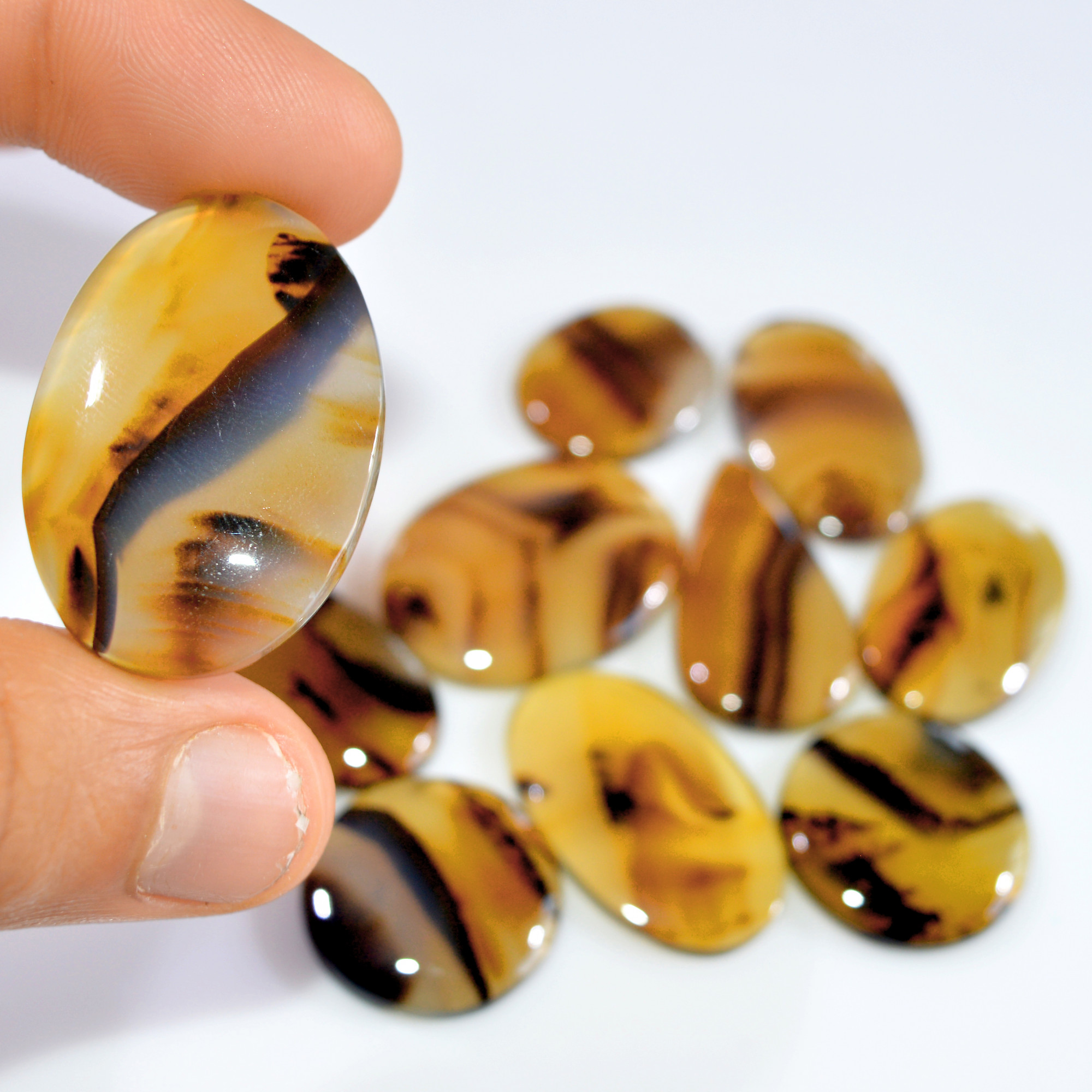 10 Pcs 245 Cts Natural Montana Agate Cabochon Loose Lot Gemstone Mix Shape and Size Loose Wholesale Gemstone Lot 35x22 20x16mm 16277