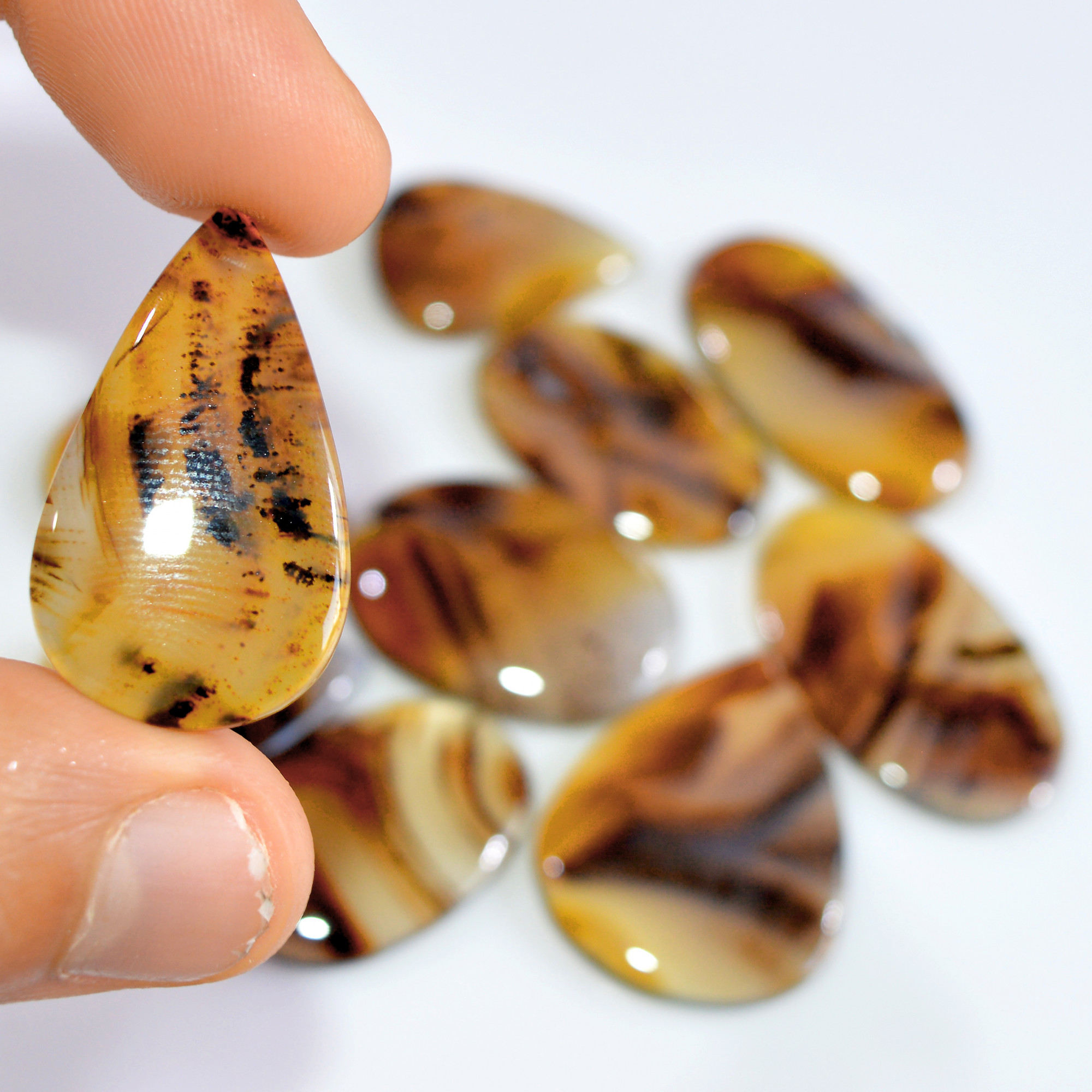 10 Pcs 224 Cts Natural Montana Agate Cabochon Loose Lot Gemstone Mix Shape and Size Loose Wholesale Gemstone Lot 30x20 24x13mm 16278