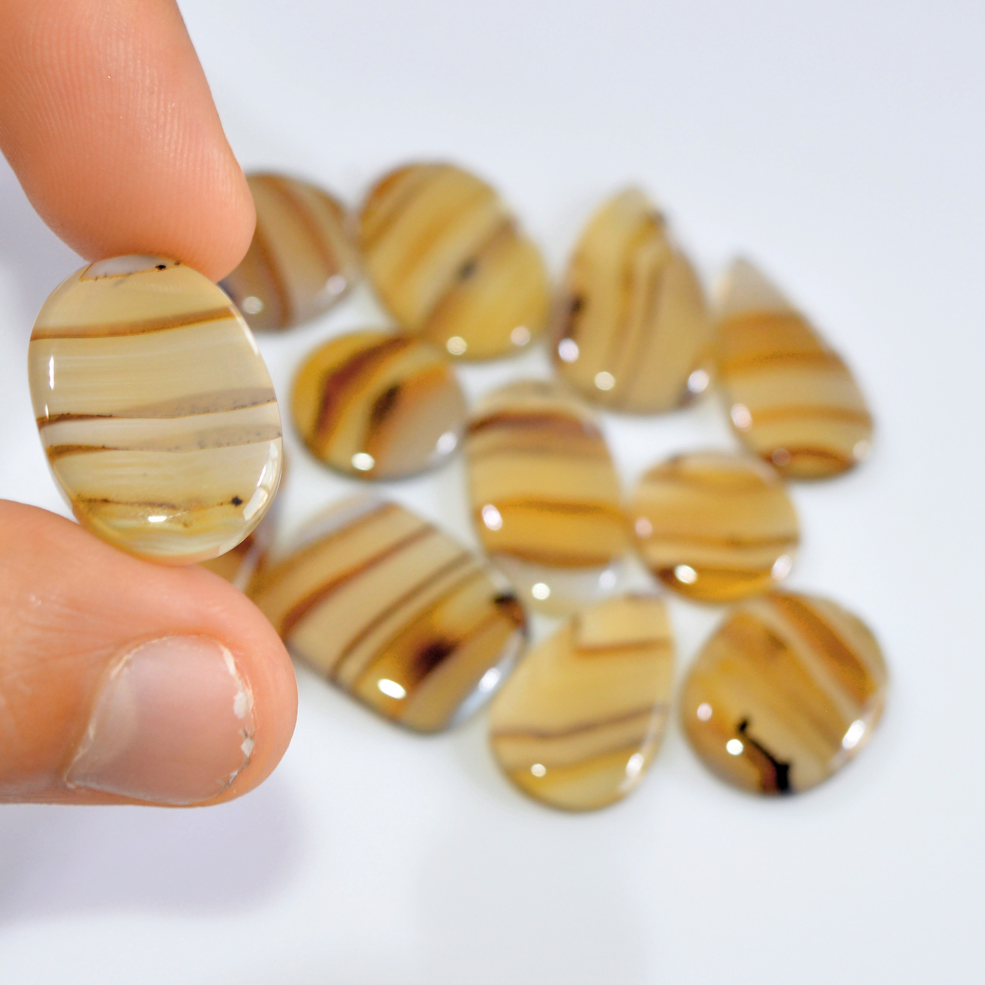 12 Pcs 163 Cts Natural Montana Agate Cabochon Loose Lot Gemstone Mix Shape and Size Loose Wholesale Gemstone Lot 27x15 15x15mm 16279