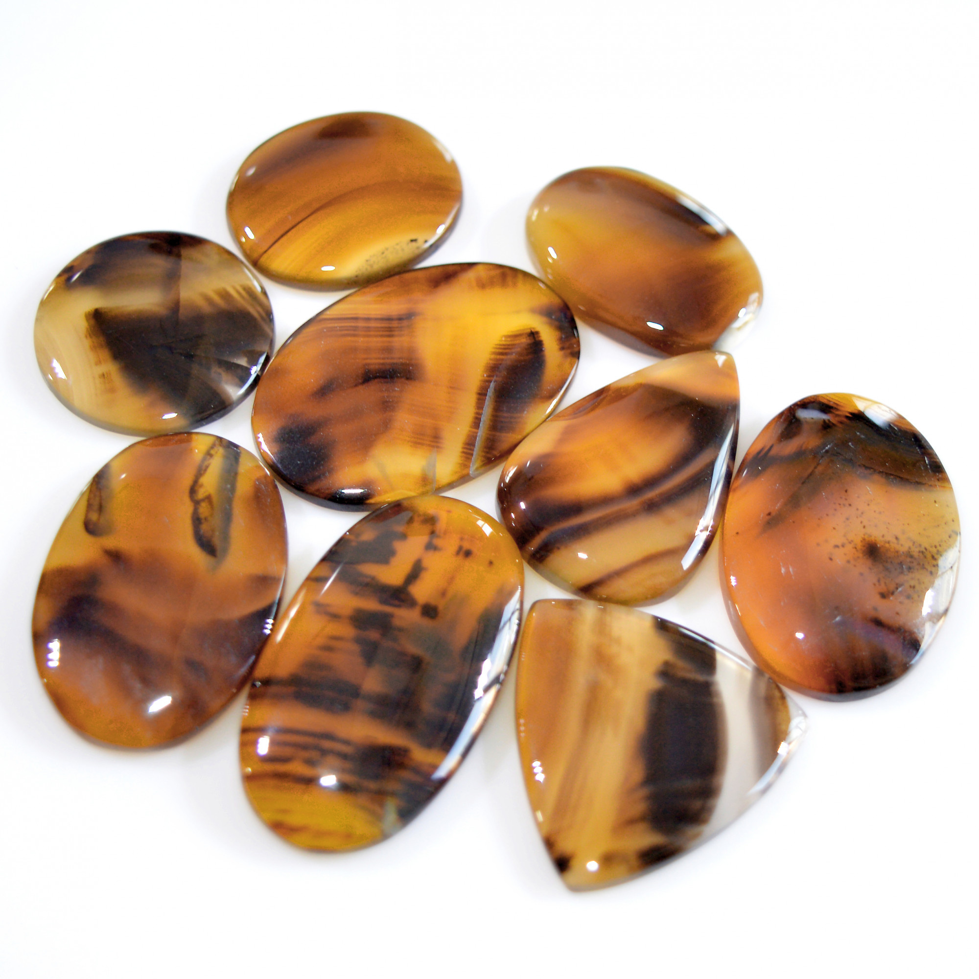 9 Pcs 184 Cts Natural Montana Agate Cabochon Loose Lot Gemstone Mix Shape and Size Loose Wholesale Gemstone Lot 32x17 20x20mm 16280