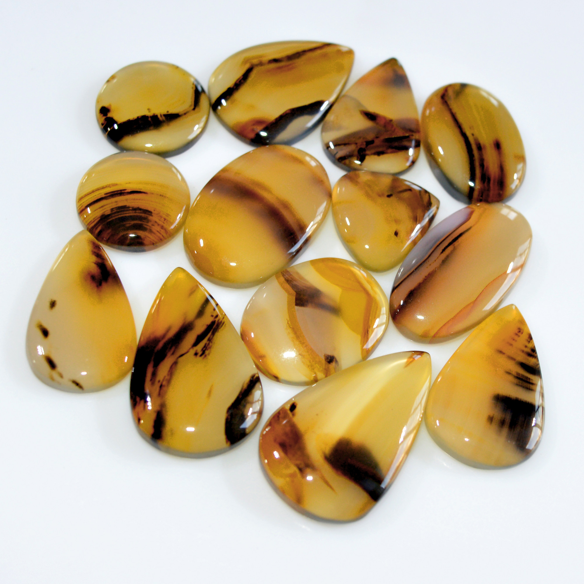 13 Pcs 172 Cts Natural Montana Agate Cabochon Loose Lot Gemstone Mix Shape and Size Loose Wholesale Gemstone Lot 26x15 14x14mm 16281