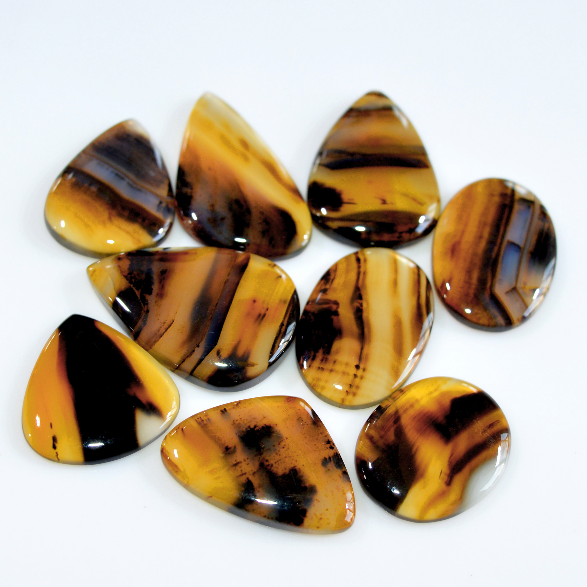 9 Pcs 183 Cts Natural Montana Agate Cabochon Loose Lot Gemstone Mix Shape and Size Loose Wholesale Gemstone Lot 32x17 22x20mm 16282