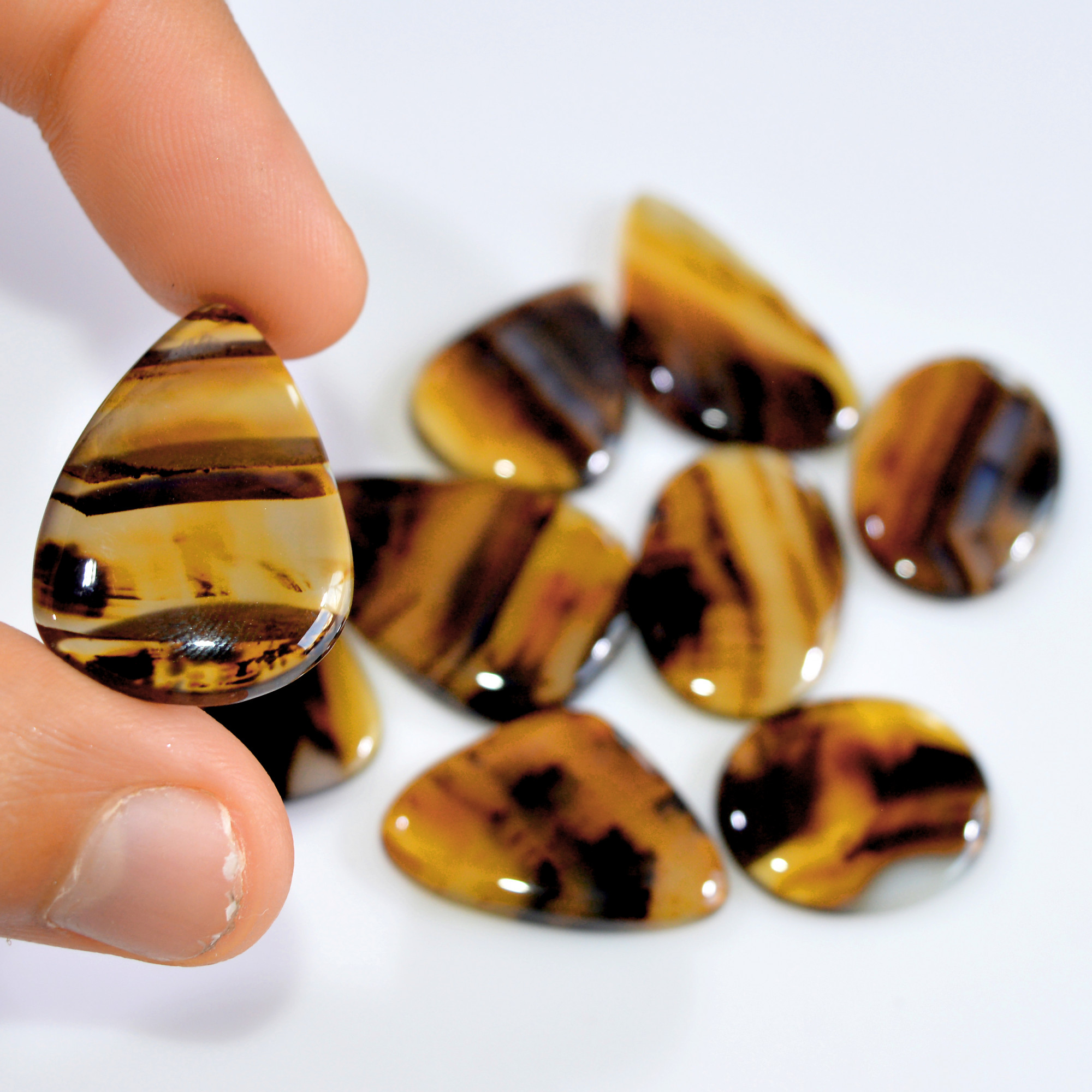 9 Pcs 183 Cts Natural Montana Agate Cabochon Loose Lot Gemstone Mix Shape and Size Loose Wholesale Gemstone Lot 32x17 22x20mm 16282